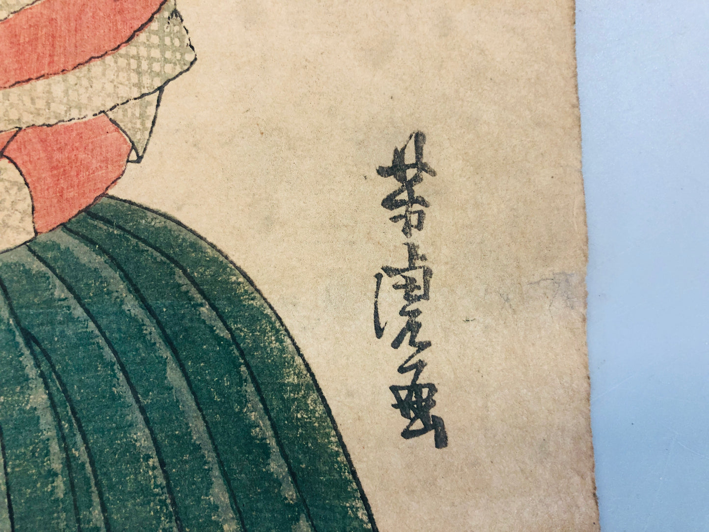 Y5512 WOODBLOCK PRINT Yoshitora American couple Japan Ukiyoe antique vintage art