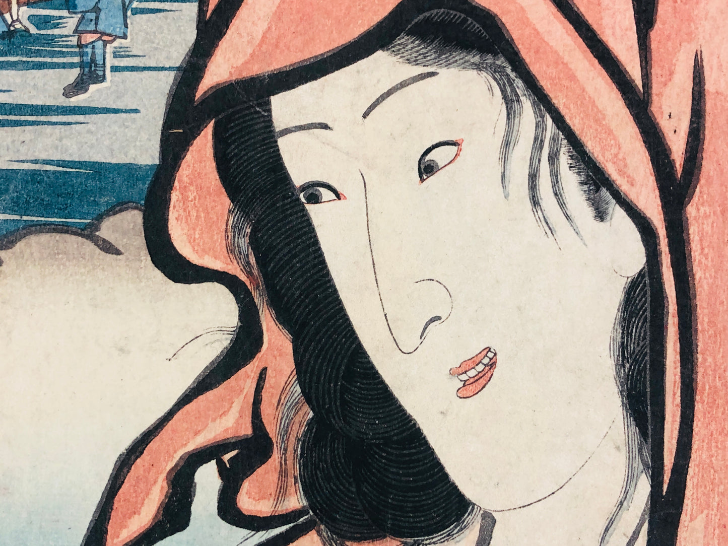Y5513 WOODBLOCK PRINT Toyokuni Tokaido beautiful woman Japan Ukiyoe antique art