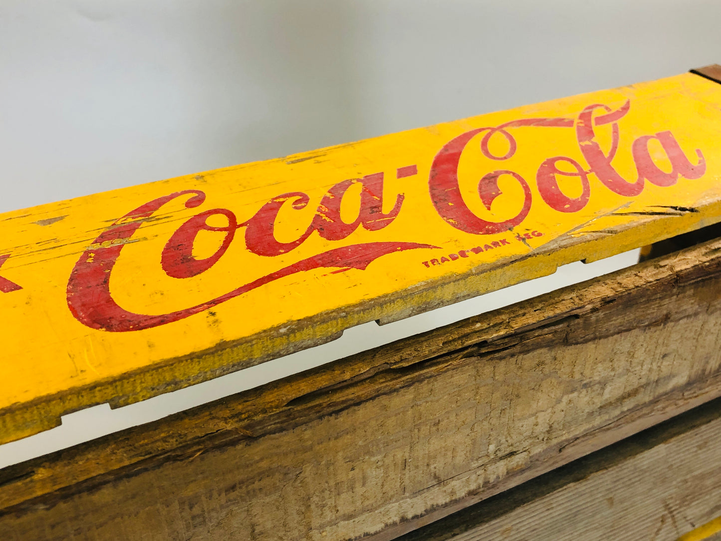 Y5525 BOX Coca-Cola wooden crate Japan antique storage interior vintage retro