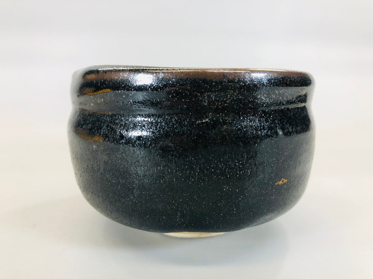 Y5541 CHAWAN Seto-ware black signed box Japan antique tea ceremony bowl pottery