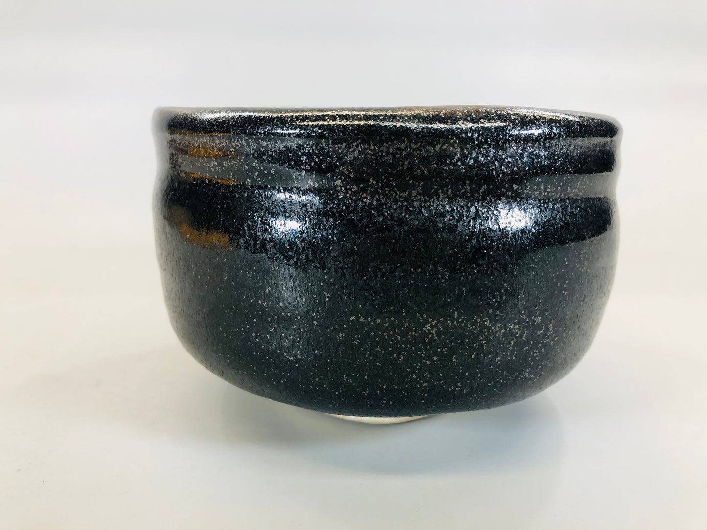 Y5541 CHAWAN Seto-ware black signed box Japan antique tea ceremony bowl pottery