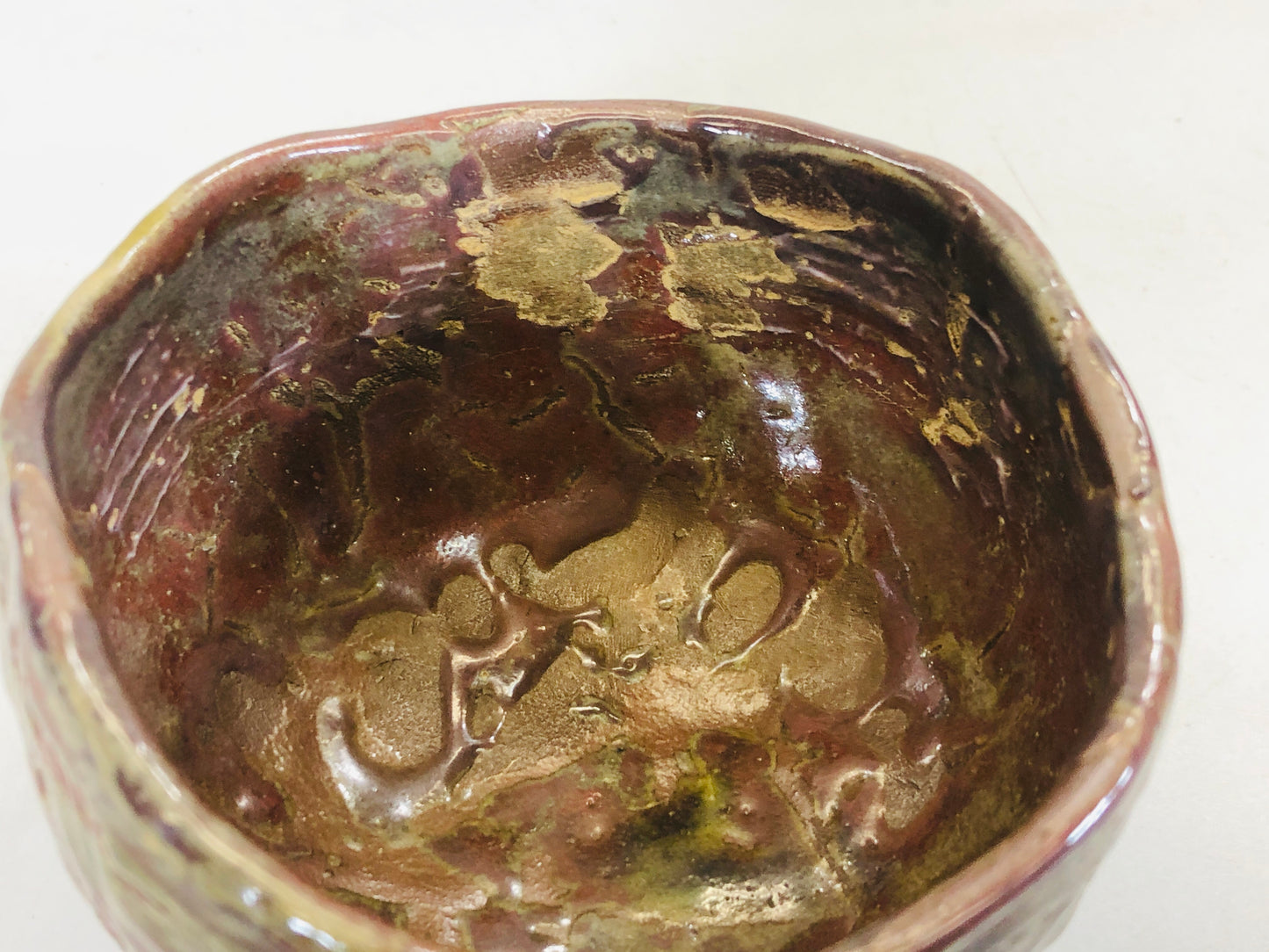 Y5548 CHAWAN Seto-ware signed bale shape Japan antique tea ceremony bowl pottery