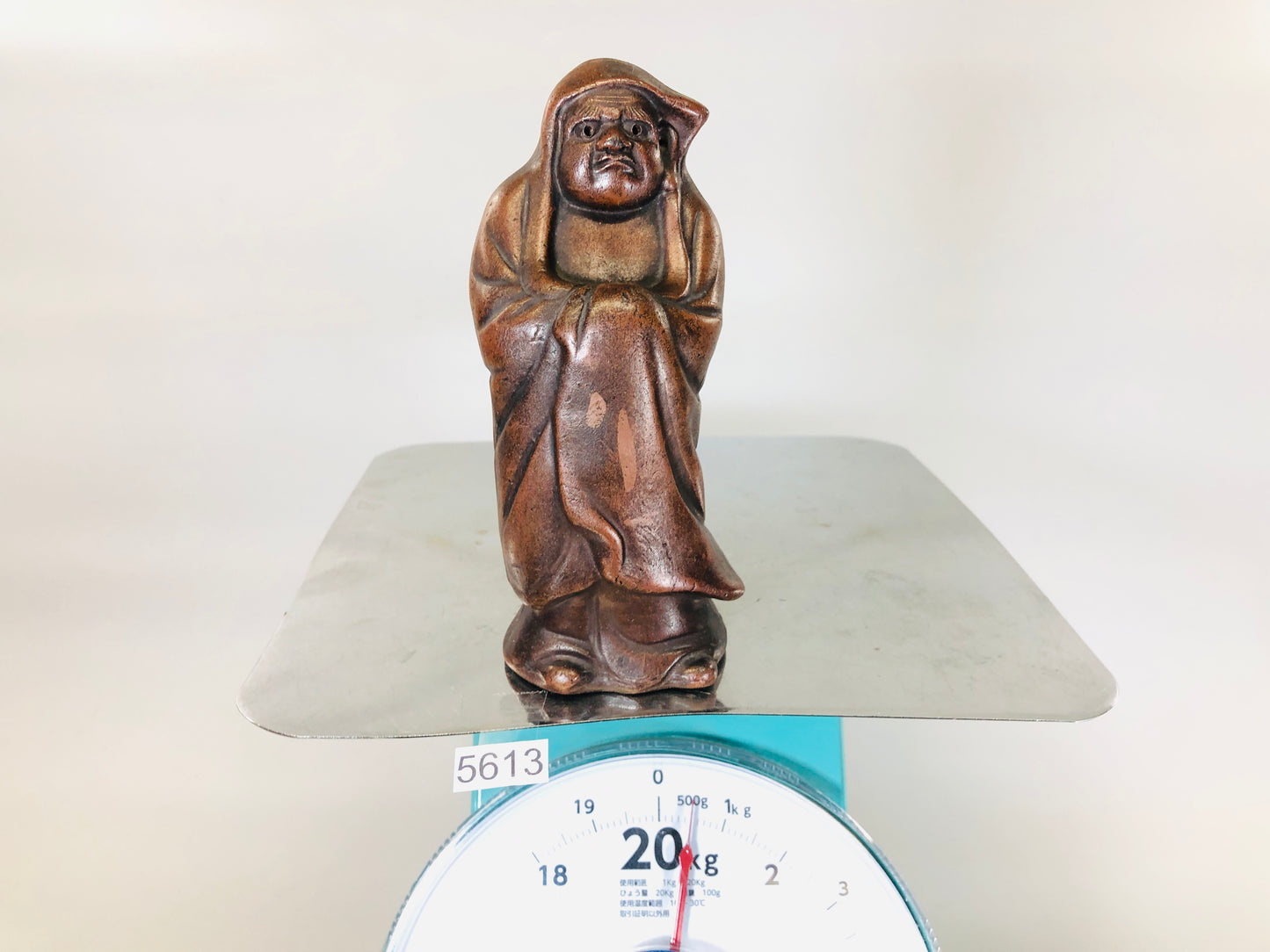 Y5613 OKIMONO Bizen-ware Daruma Bodhidharma Japan antique decor figure figurine