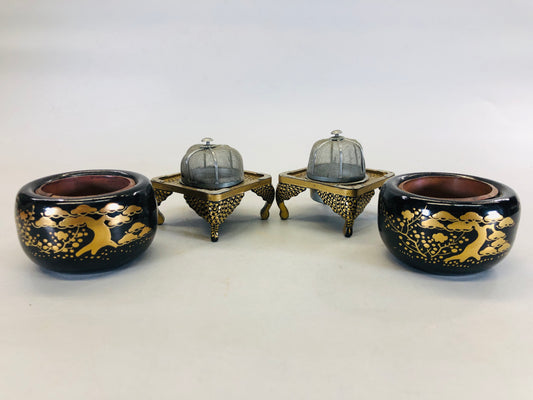 Y5642 HINA DOLL Doll's Festival Makie miniature Brazier Japan antique vitntage