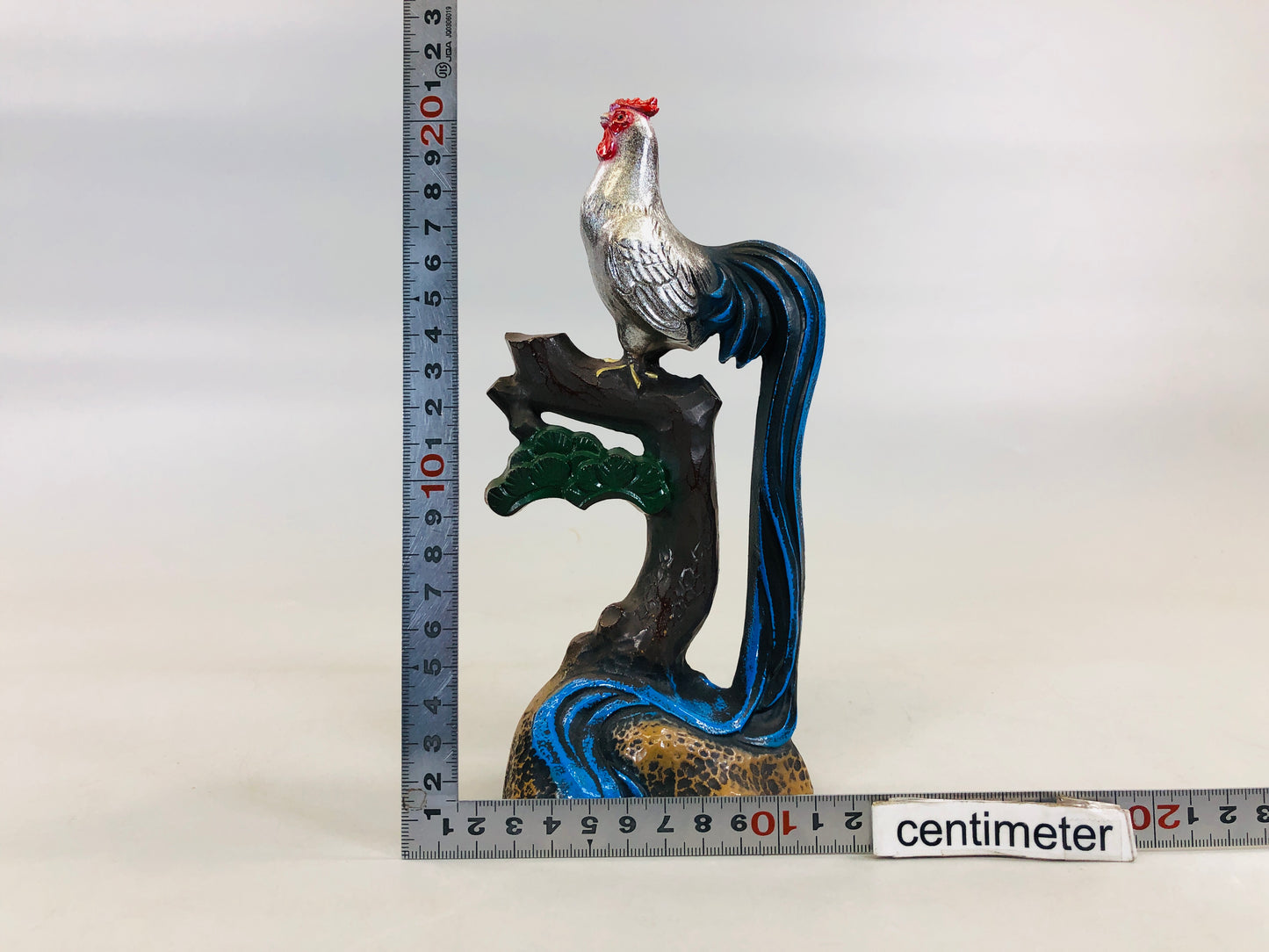 Y5669 OKIMONO metal Chicken bird figure figurine Japan antique interior decor