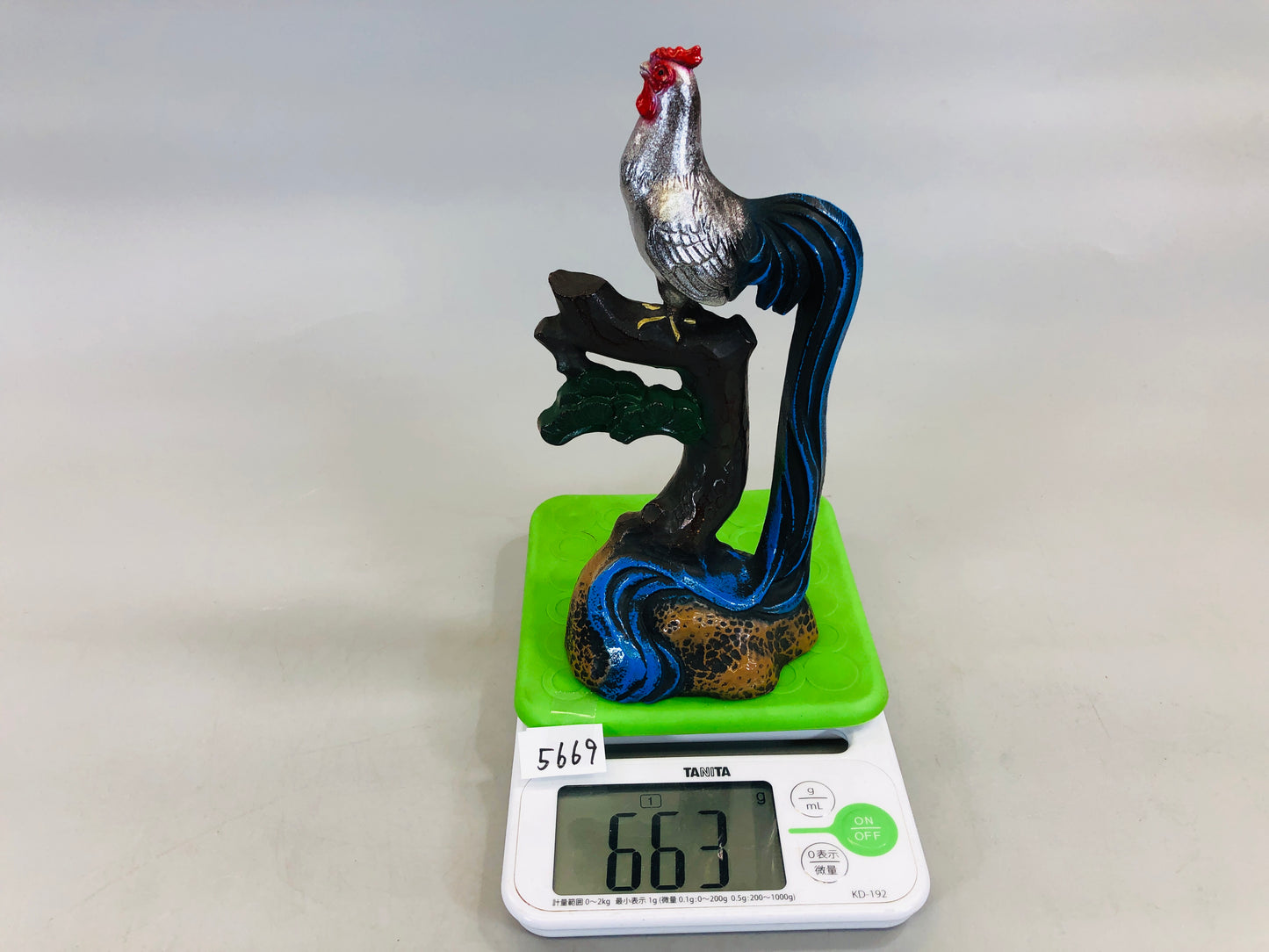 Y5669 OKIMONO metal Chicken bird figure figurine Japan antique interior decor