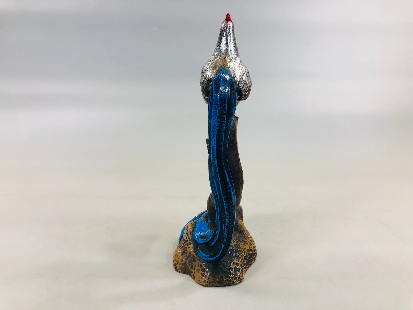 Y5669 OKIMONO metal Chicken bird figure figurine Japan antique interior decor