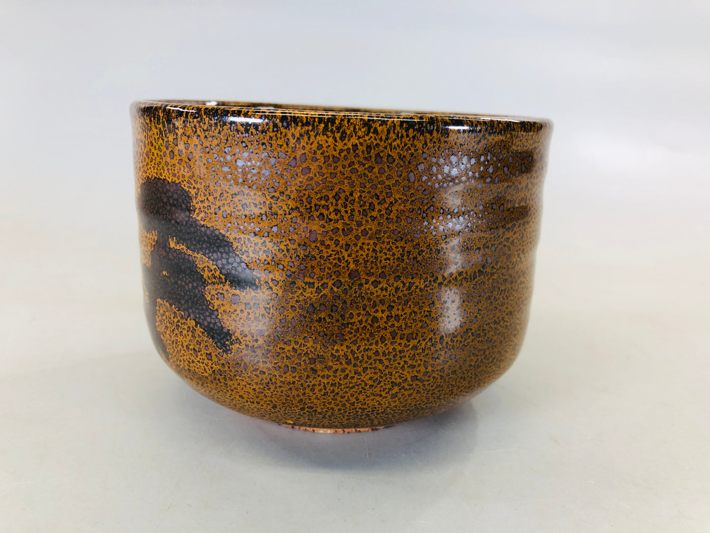 Y5696 CHAWAN Karatsu-ware signed box Japan antique tea ceremony bowl pottery cup