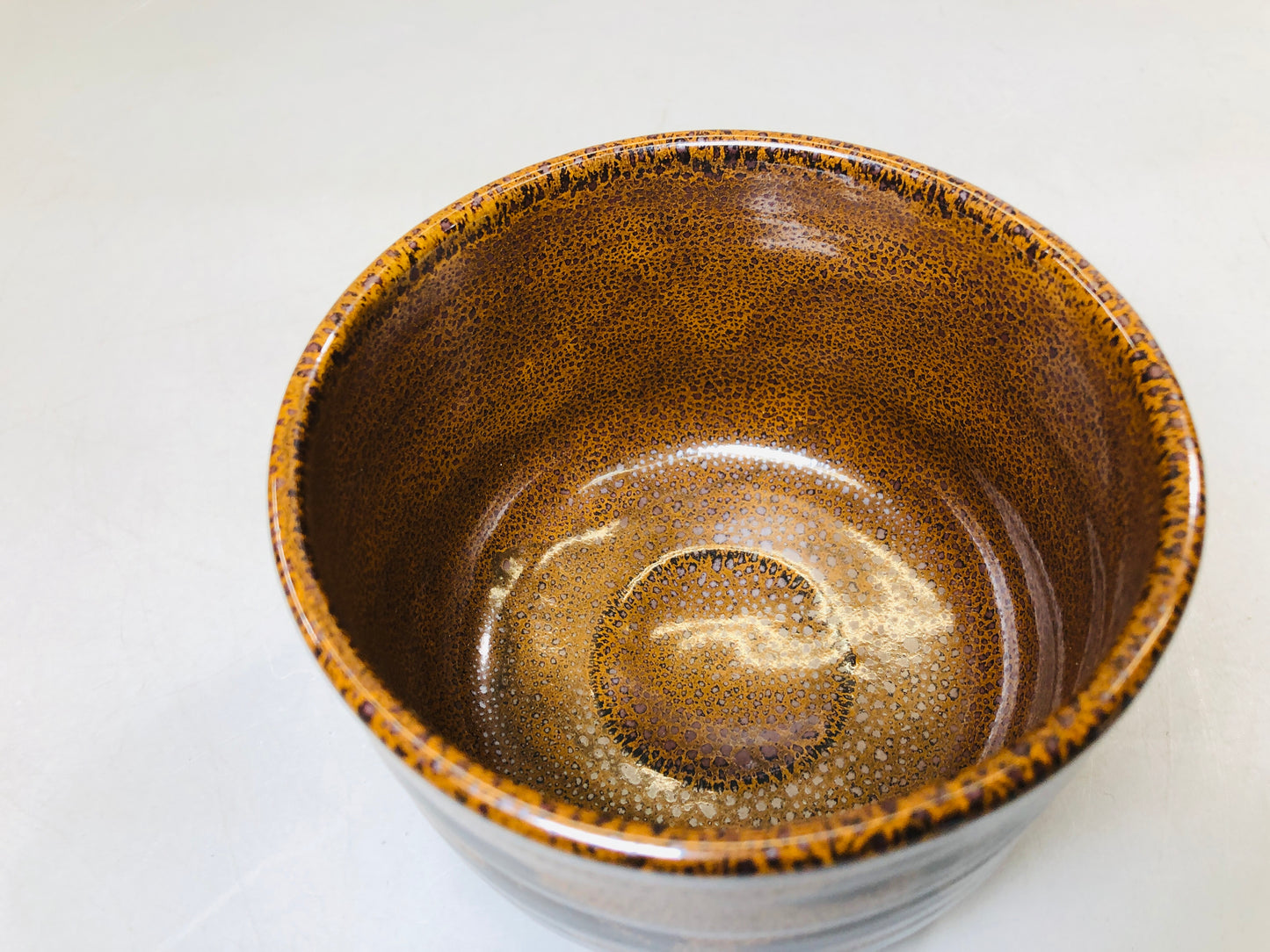 Y5696 CHAWAN Karatsu-ware signed box Japan antique tea ceremony bowl pottery cup