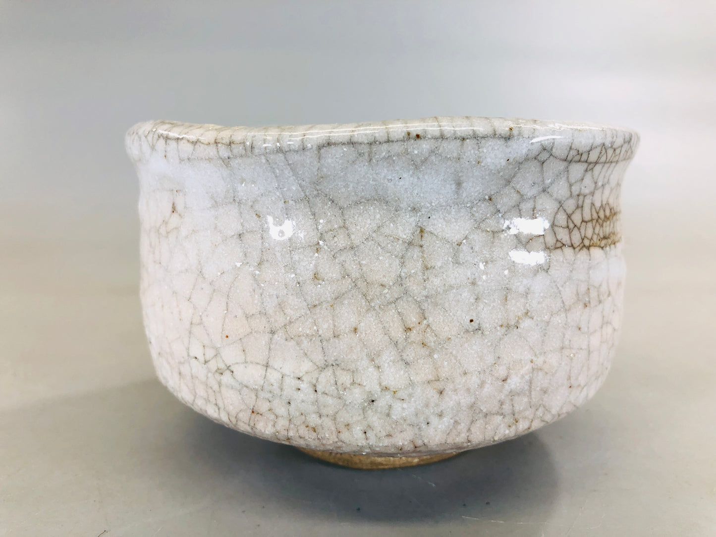 Y5697 CHAWAN Shino-ware signed box Japan antique tea ceremony bowl pottery cup