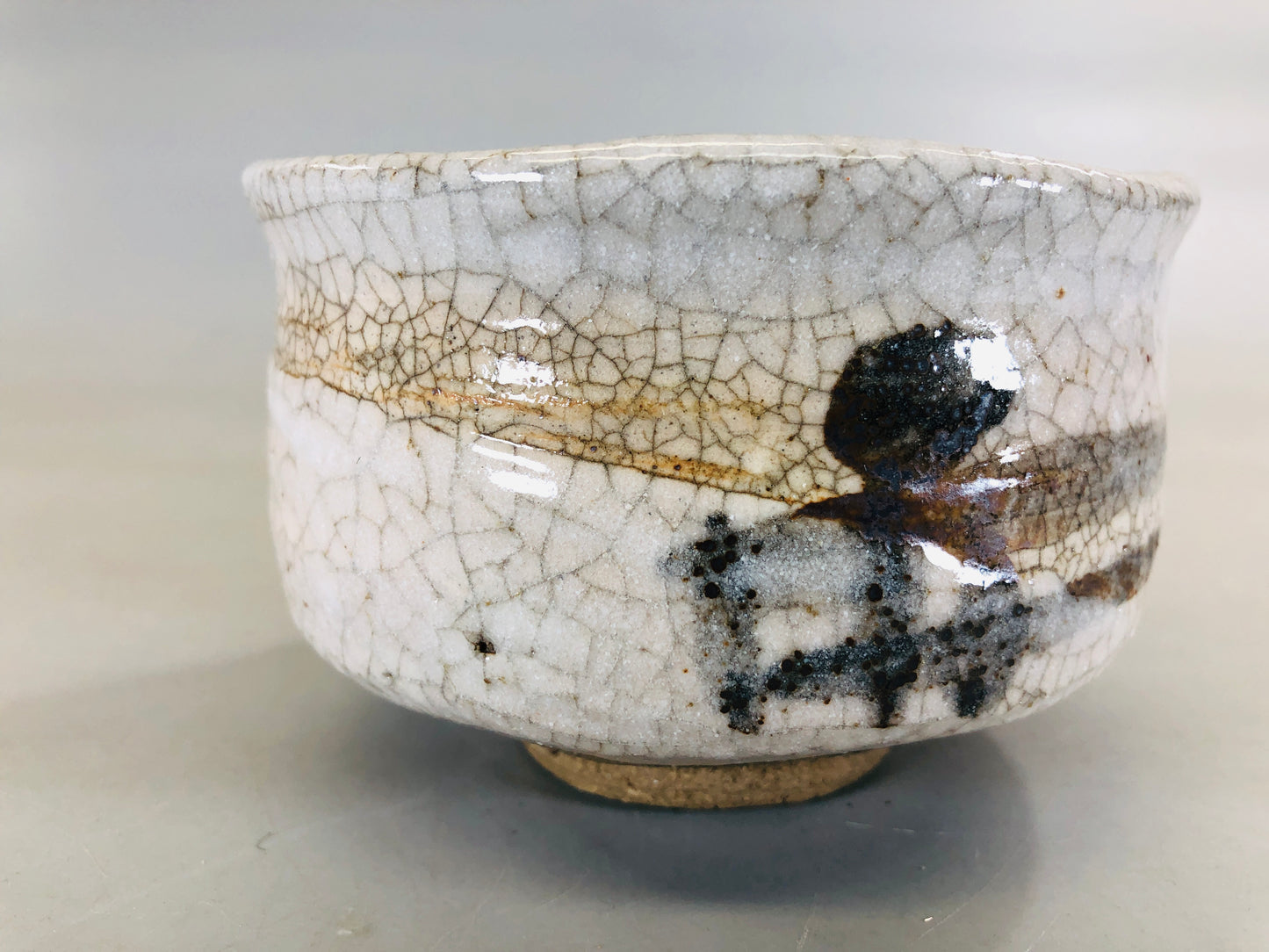 Y5697 CHAWAN Shino-ware signed box Japan antique tea ceremony bowl pottery cup