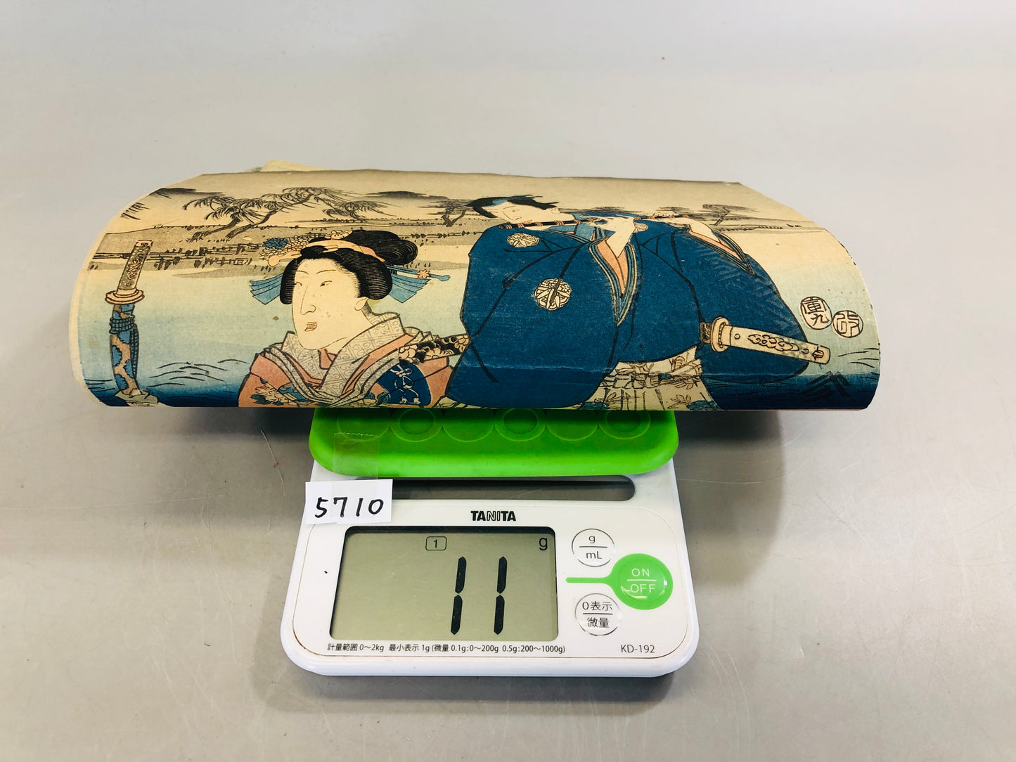 Y5710 WOODBLOCK PRINT Kunisada person man triptych Japan Ukiyoe antique art