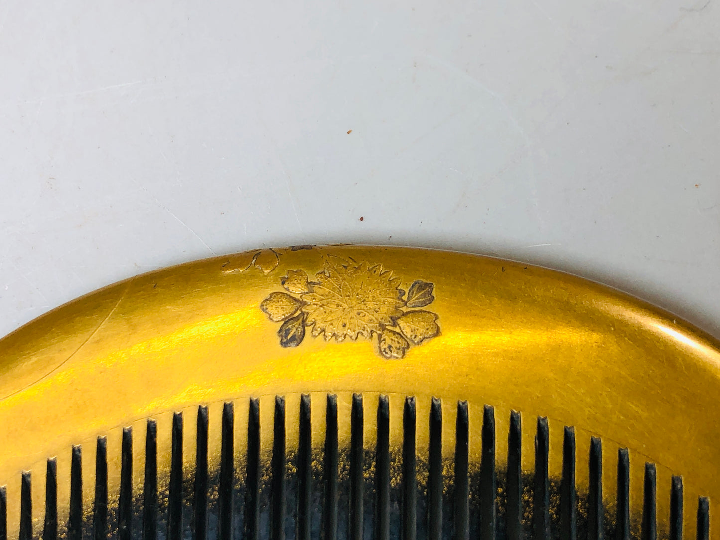 Y5726 KOUGAI Gold Makie Comb Hairpin hair dressing tools Japan kimono accessory