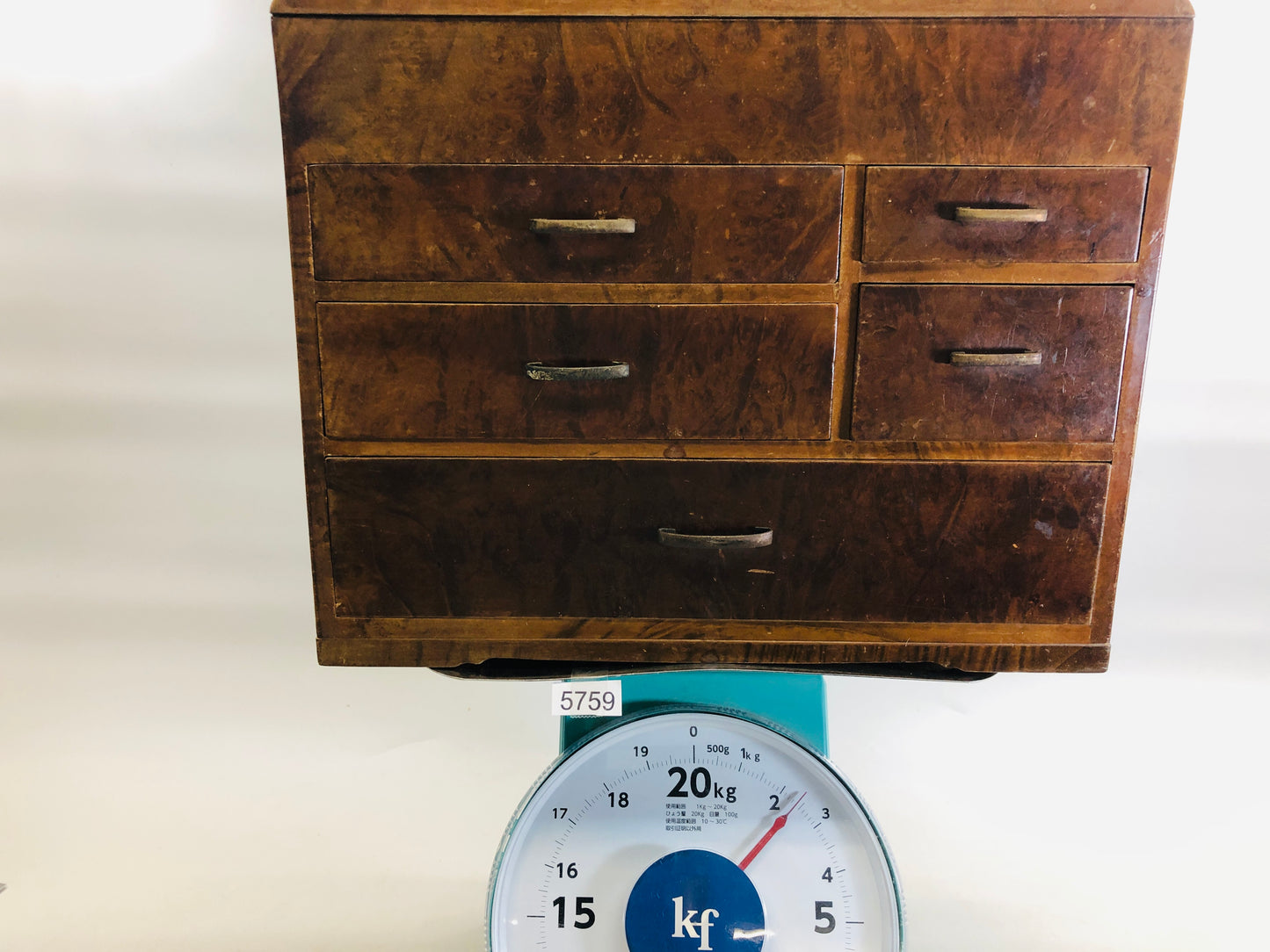 Y5759 TANSU wooden Sewing box storage furniture Japan antique vintage interior