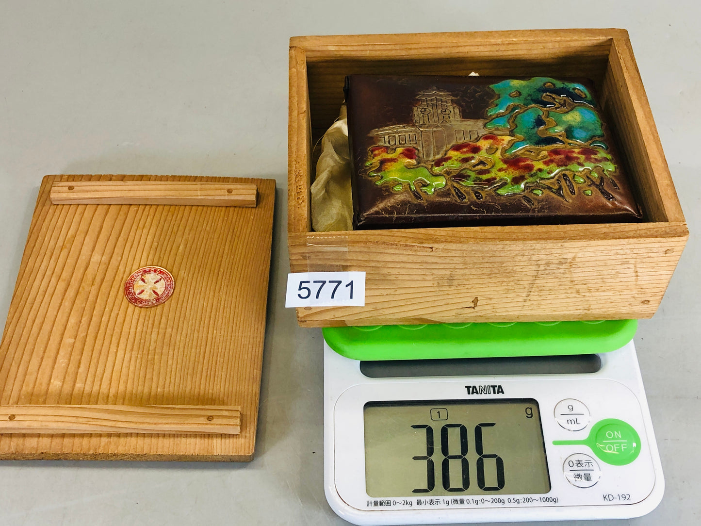 Y5771 BOX cloisonne accessory case lid signed Japan antique interior jewelry