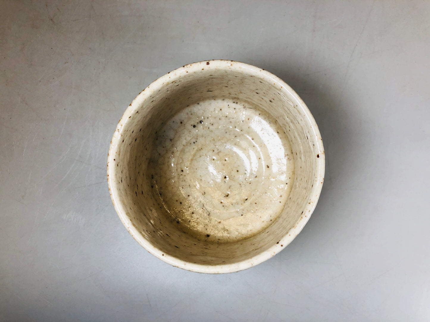 Y5777 CHAWAN Shino-ware tube Edo period Japan antique tea ceremony bowl pottery
