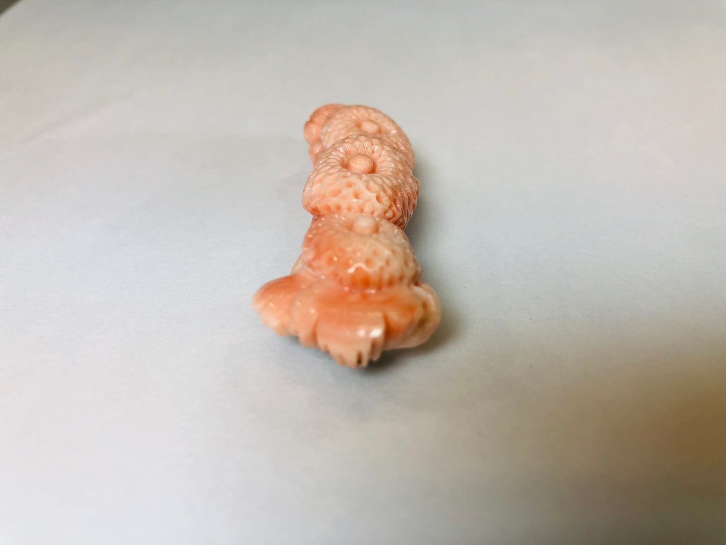 Y5796 OBIDOME Sash clip coral sculpture flower Japan Kimono accessory antique
