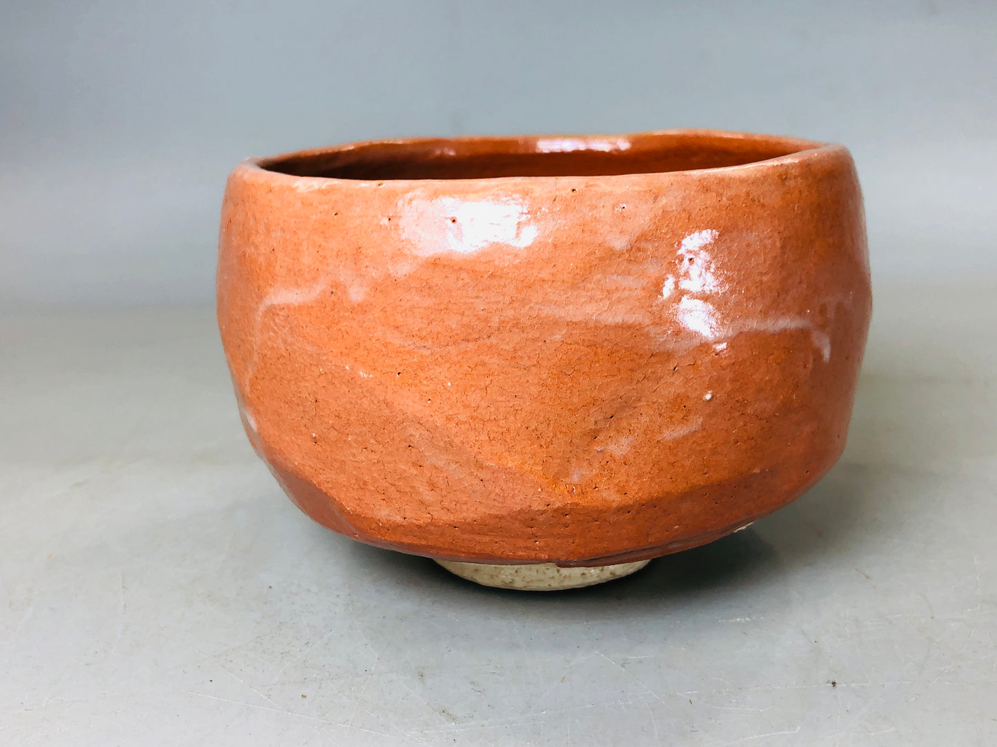 Y5859 CHAWAN Raku-ware signed box Japan antique tea ceremony pottery vintage