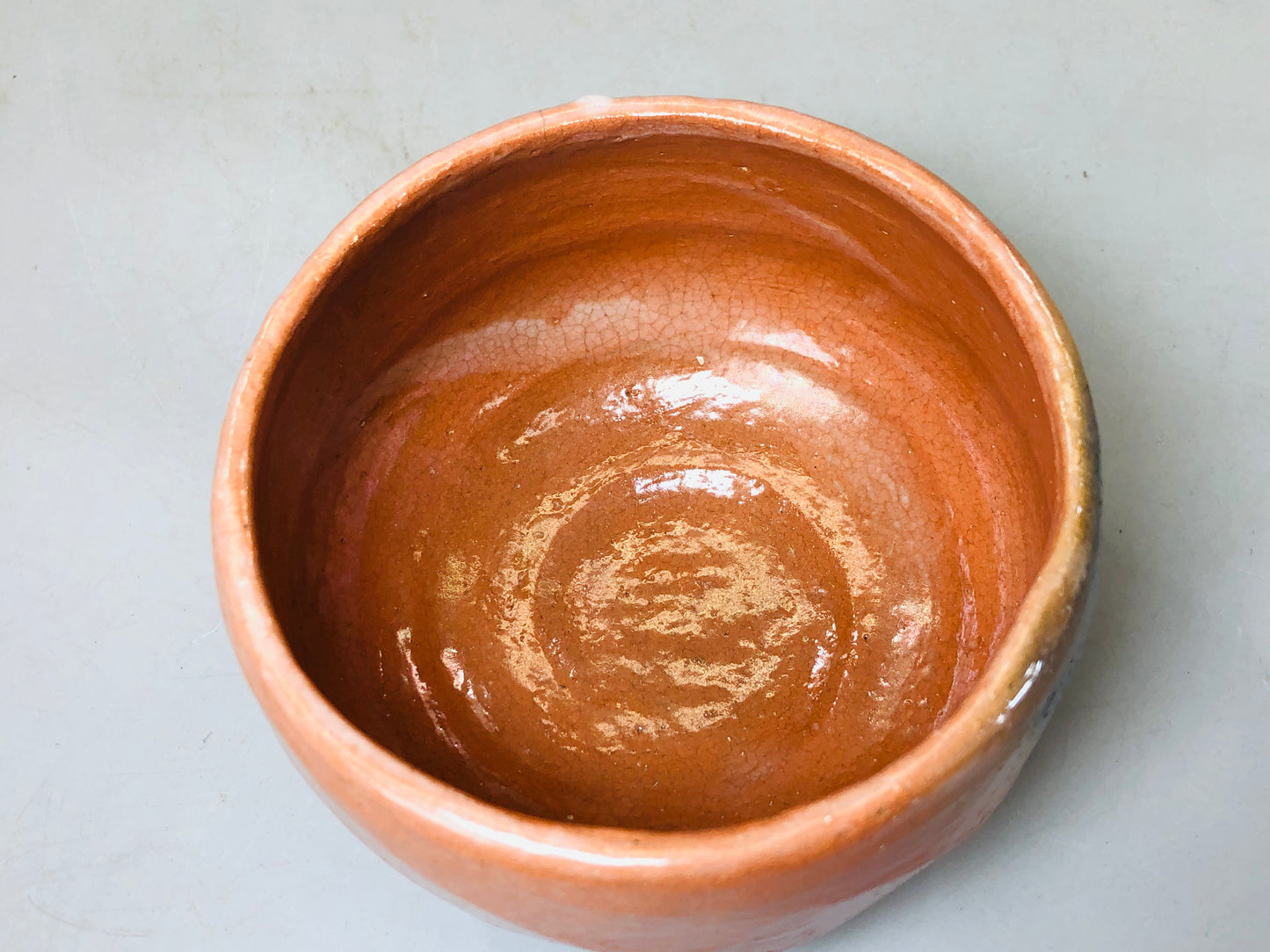 Y5859 CHAWAN Raku-ware signed box Japan antique tea ceremony pottery vintage