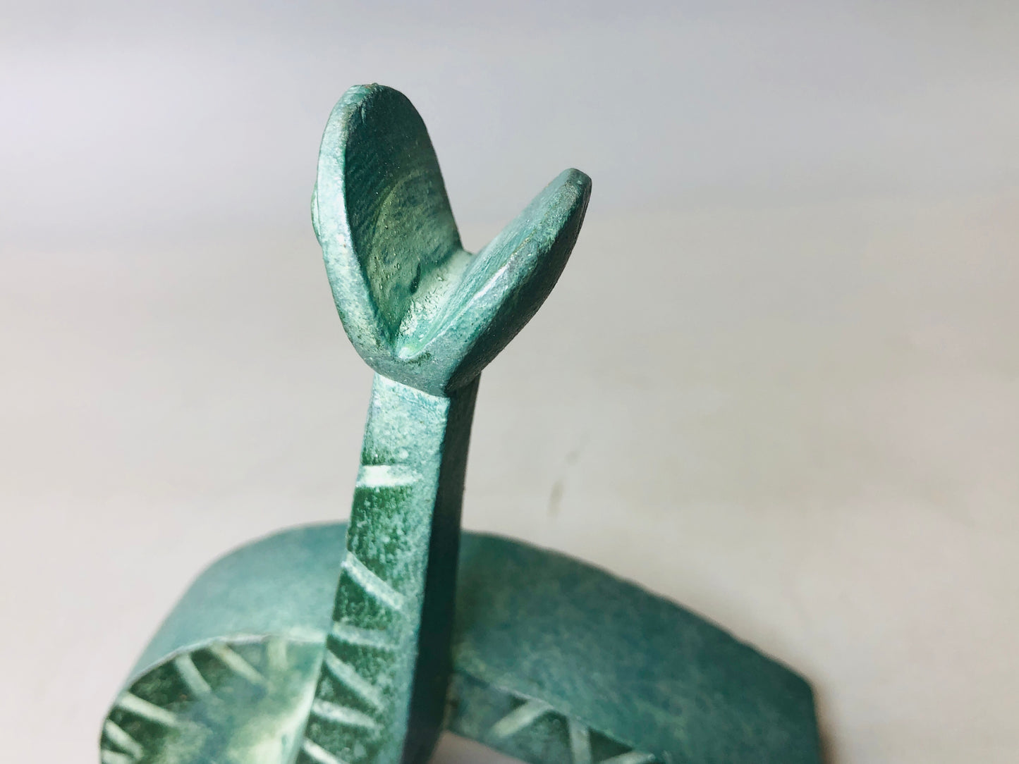 Y5912 OKIMONO metal figurine bronze contemporary art box Japan interior decor