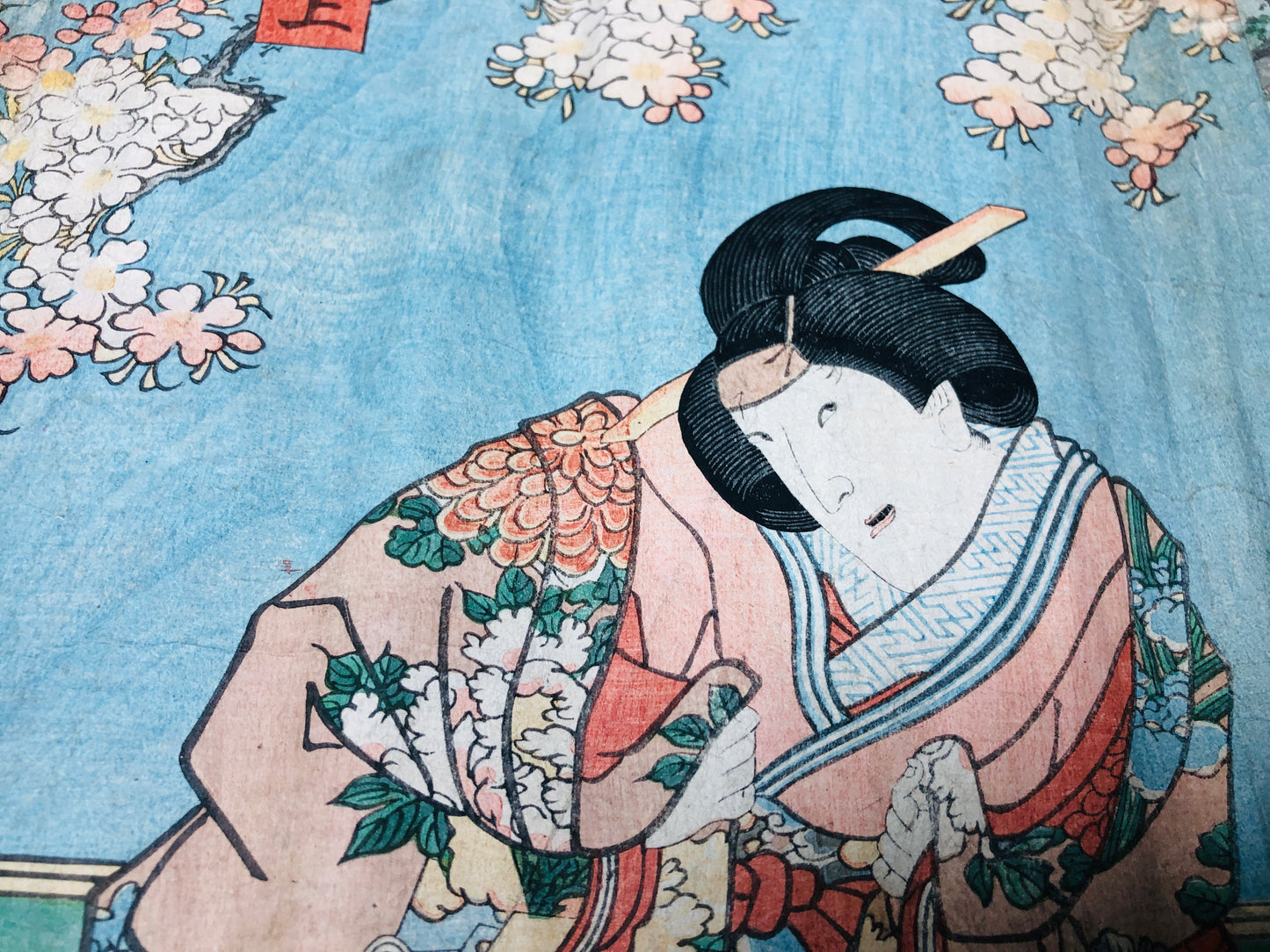 Y5946 WOODBLOCK PRINT Toyokuni Actor triptych Japan Ukiyoe antique art interior