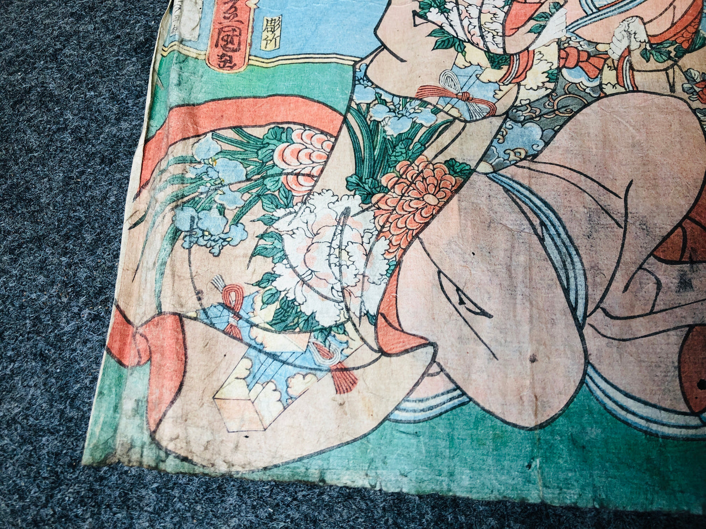Y5946 WOODBLOCK PRINT Toyokuni Actor triptych Japan Ukiyoe antique art interior