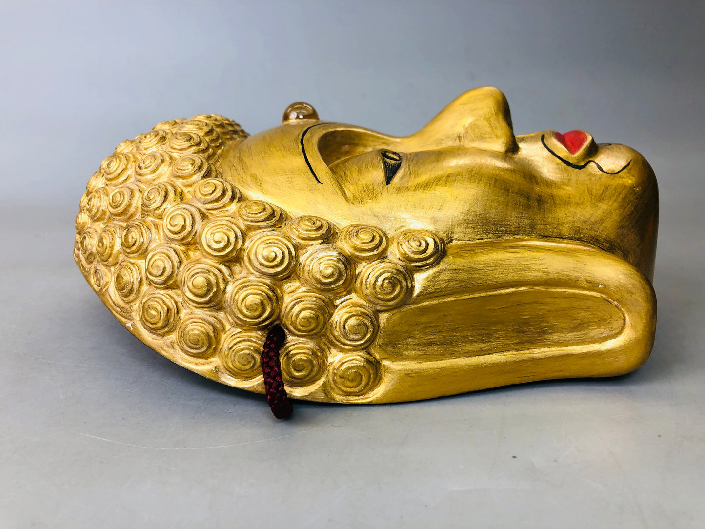 Y5979 NOH MASK wood carving signed Buddha Japan antique omen men dance drama