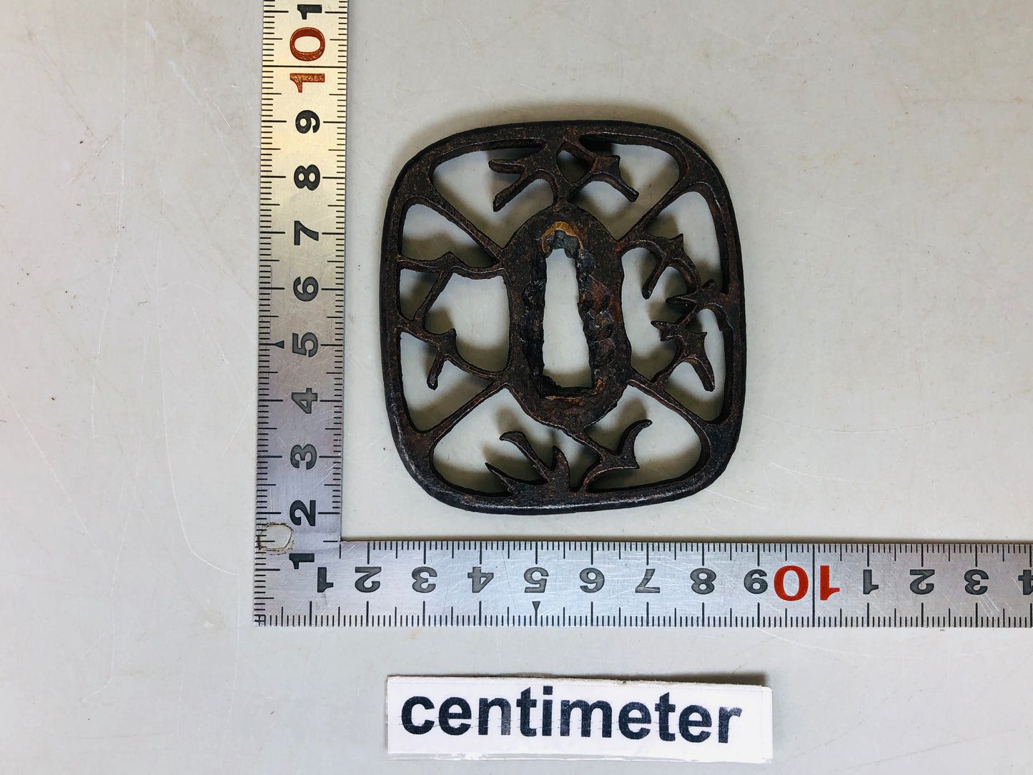 Y5989 TSUBA Iron Sword Guard openwork Japan samurai katana koshirae edo antique