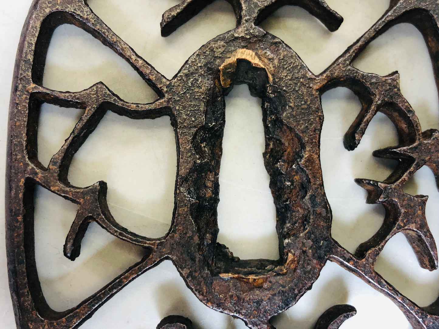 Y5989 TSUBA Iron Sword Guard openwork Japan samurai katana koshirae edo antique