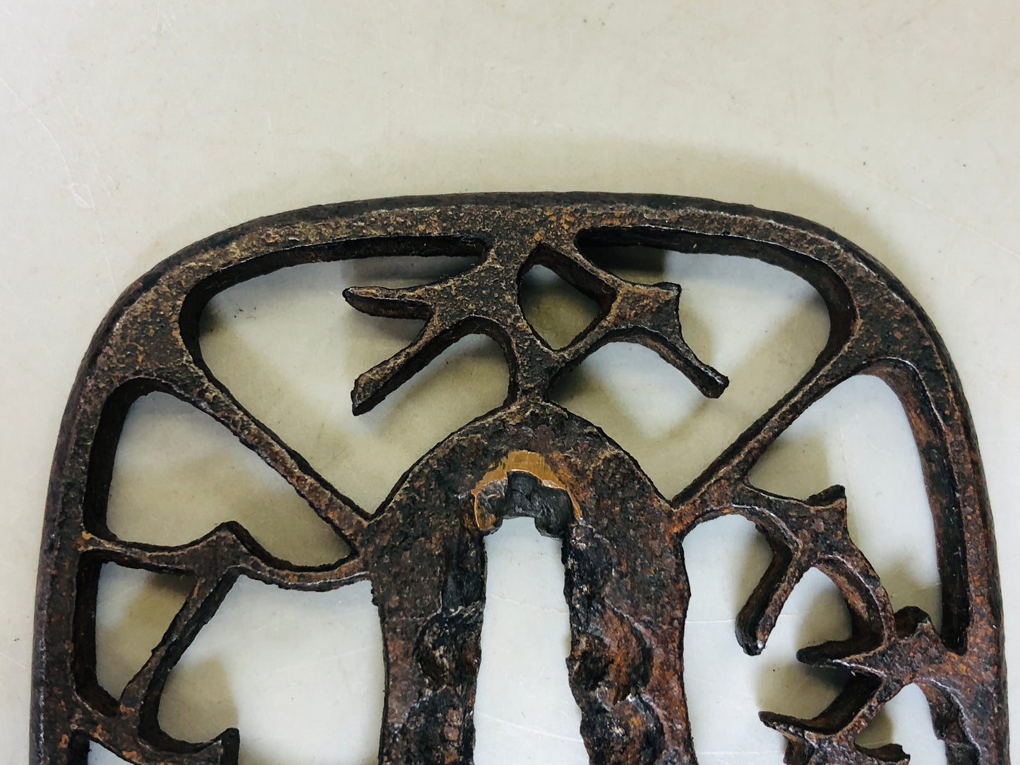 Y5989 TSUBA Iron Sword Guard openwork Japan samurai katana koshirae edo antique