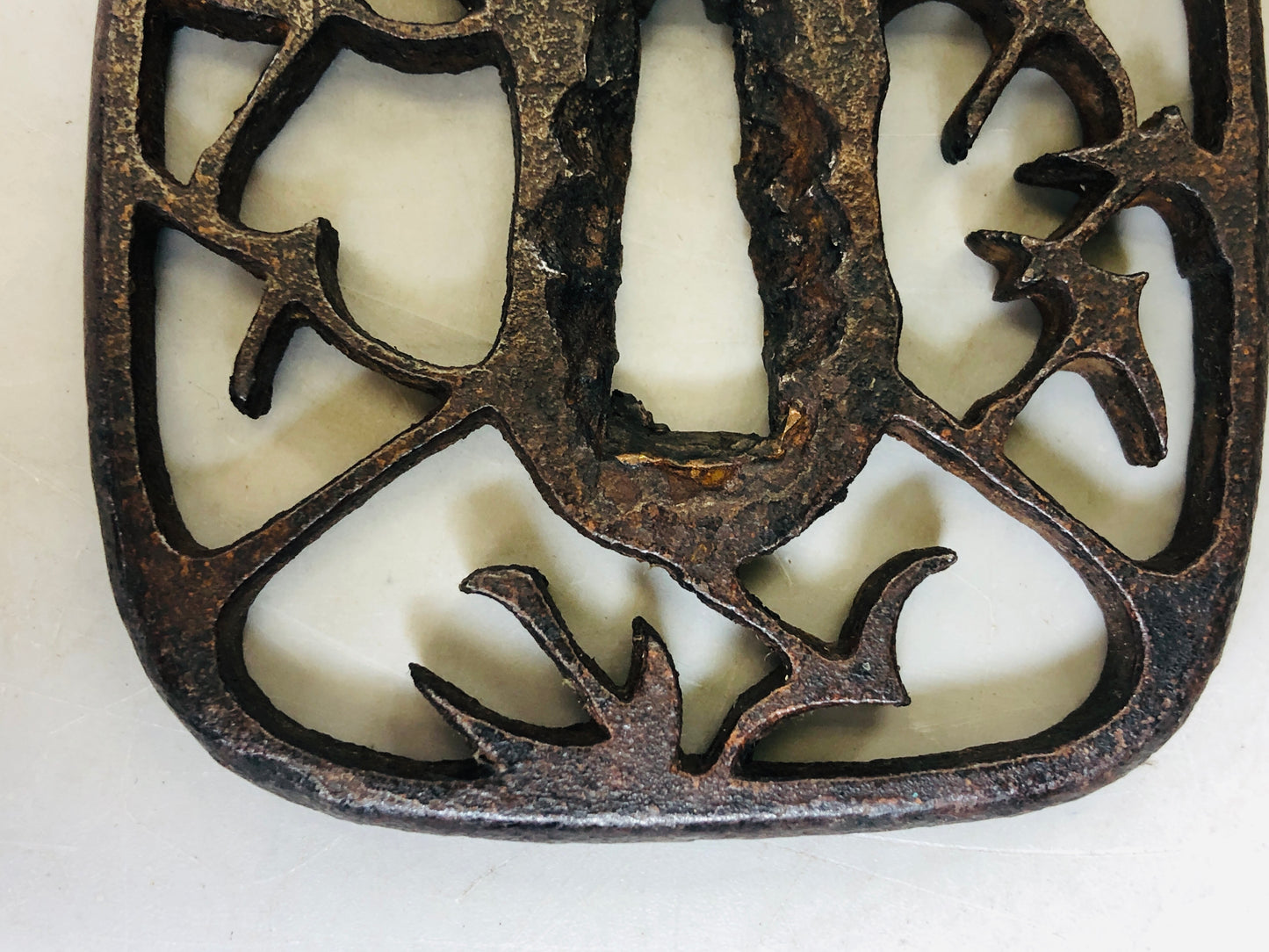 Y5989 TSUBA Iron Sword Guard openwork Japan samurai katana koshirae edo antique