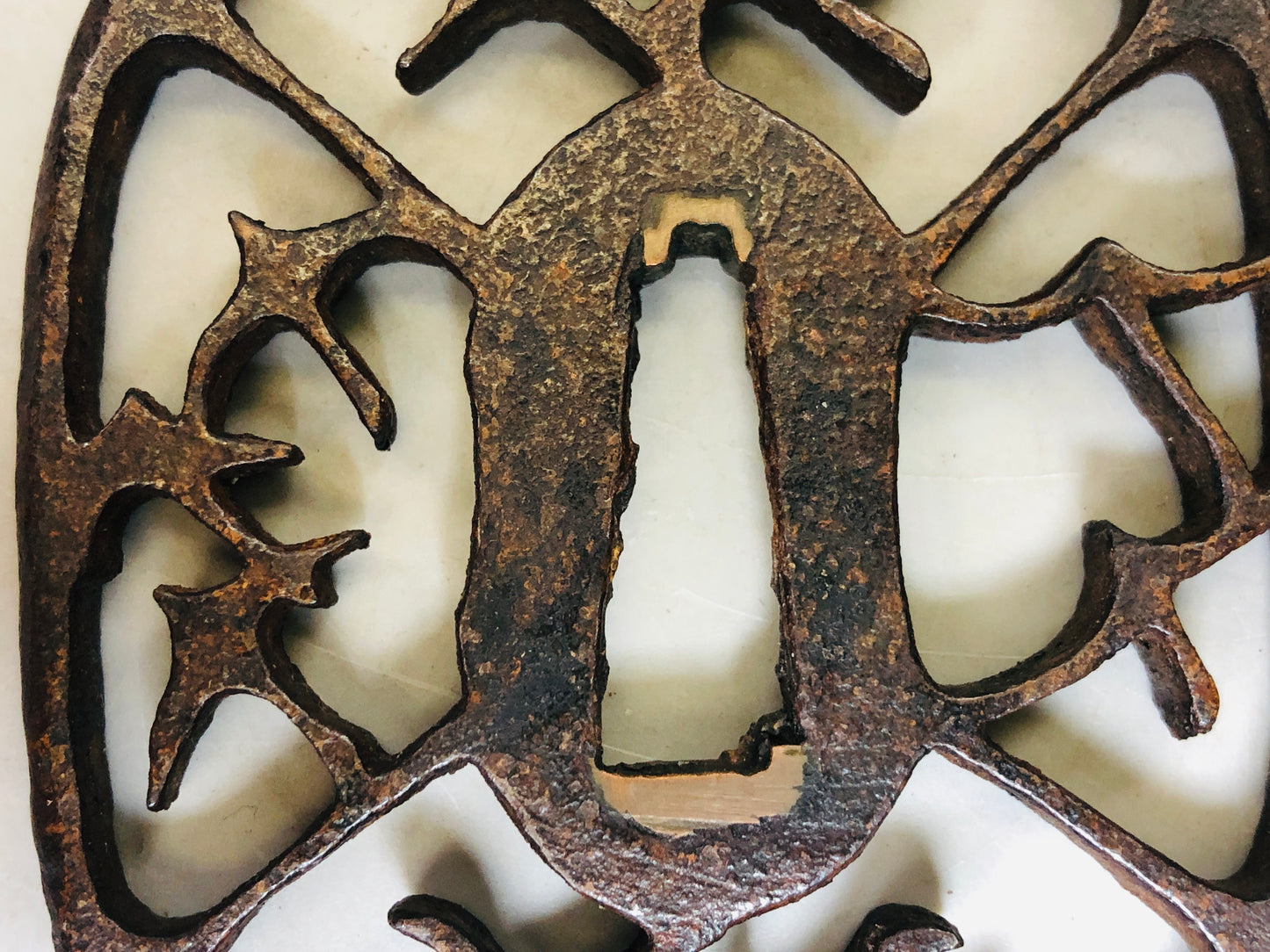 Y5989 TSUBA Iron Sword Guard openwork Japan samurai katana koshirae edo antique
