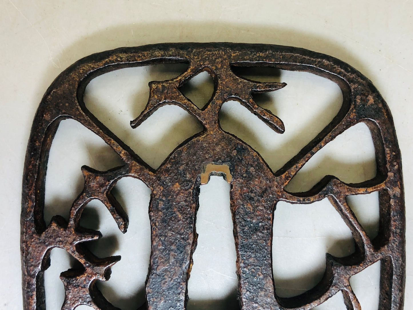 Y5989 TSUBA Iron Sword Guard openwork Japan samurai katana koshirae edo antique