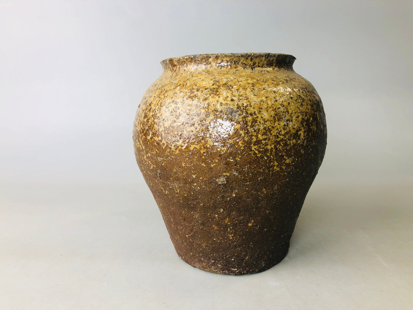 Y6028 VASE Tokoname-ware Ohaguro tooth blackening pot jar Japan antique vintage
