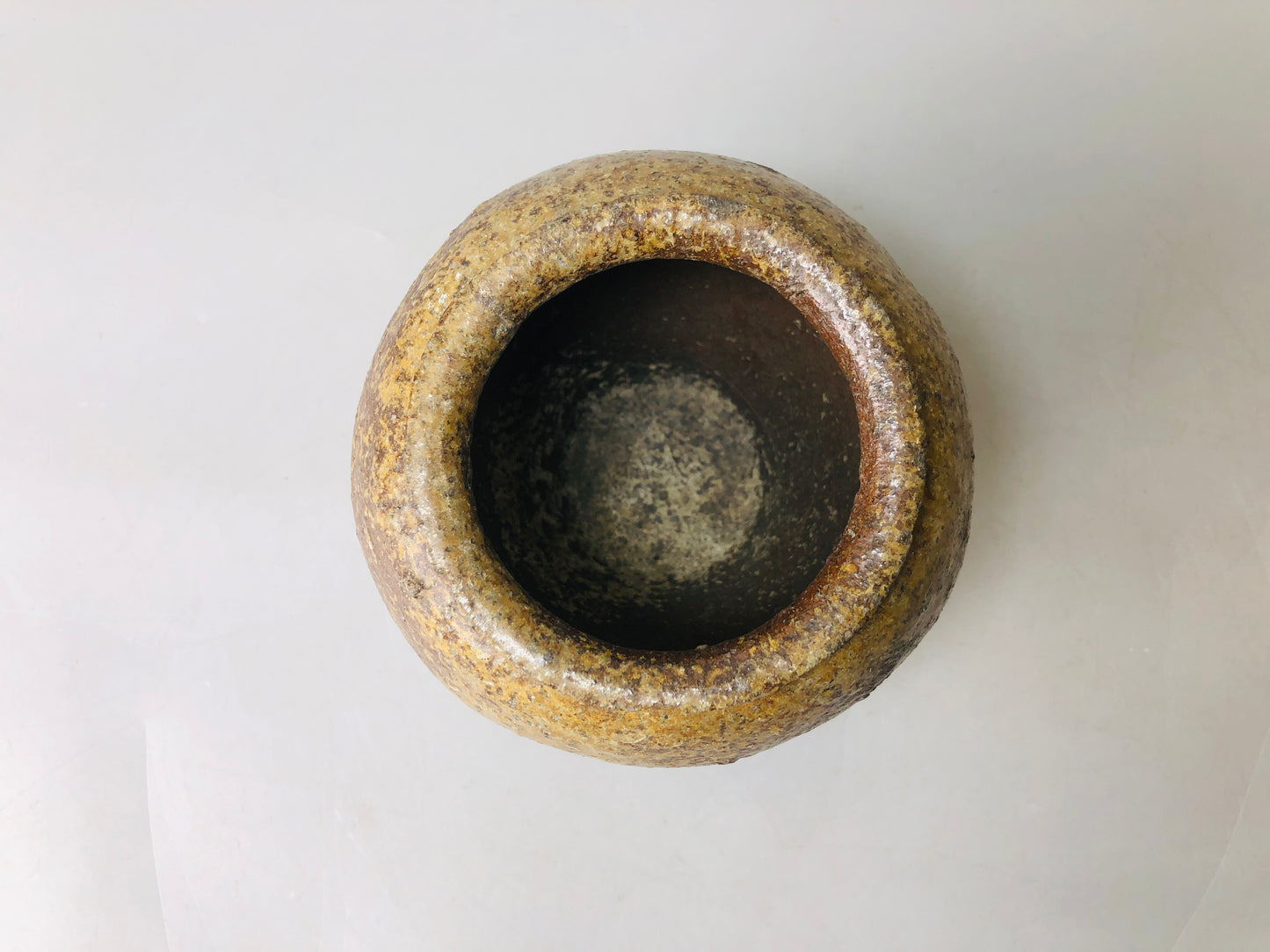 Y6028 VASE Tokoname-ware Ohaguro tooth blackening pot jar Japan antique vintage