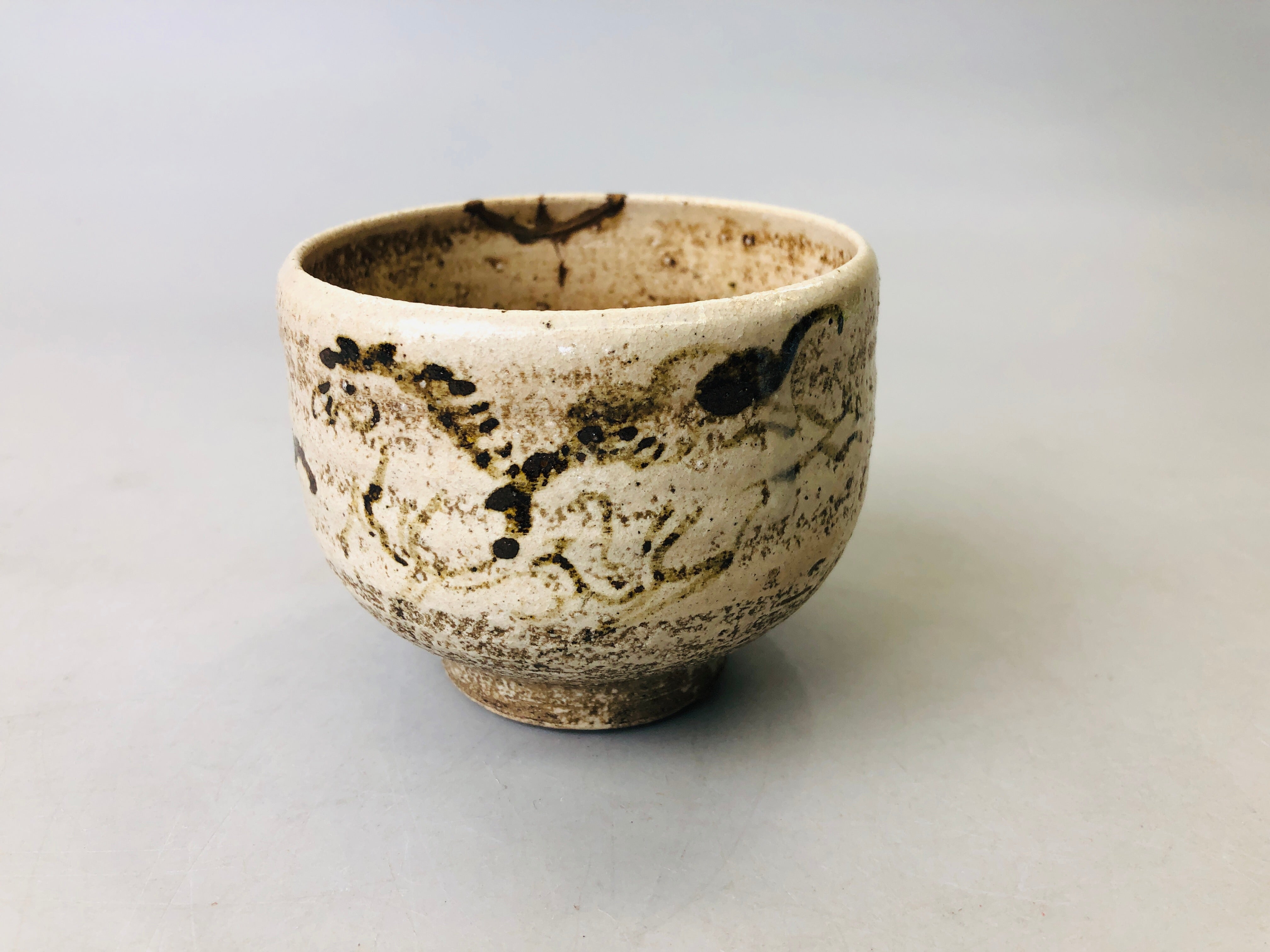 Y6162 [VIDEO] CHAWAN Souma-ware bowl kintsugi Japan antique tea ceremo ...