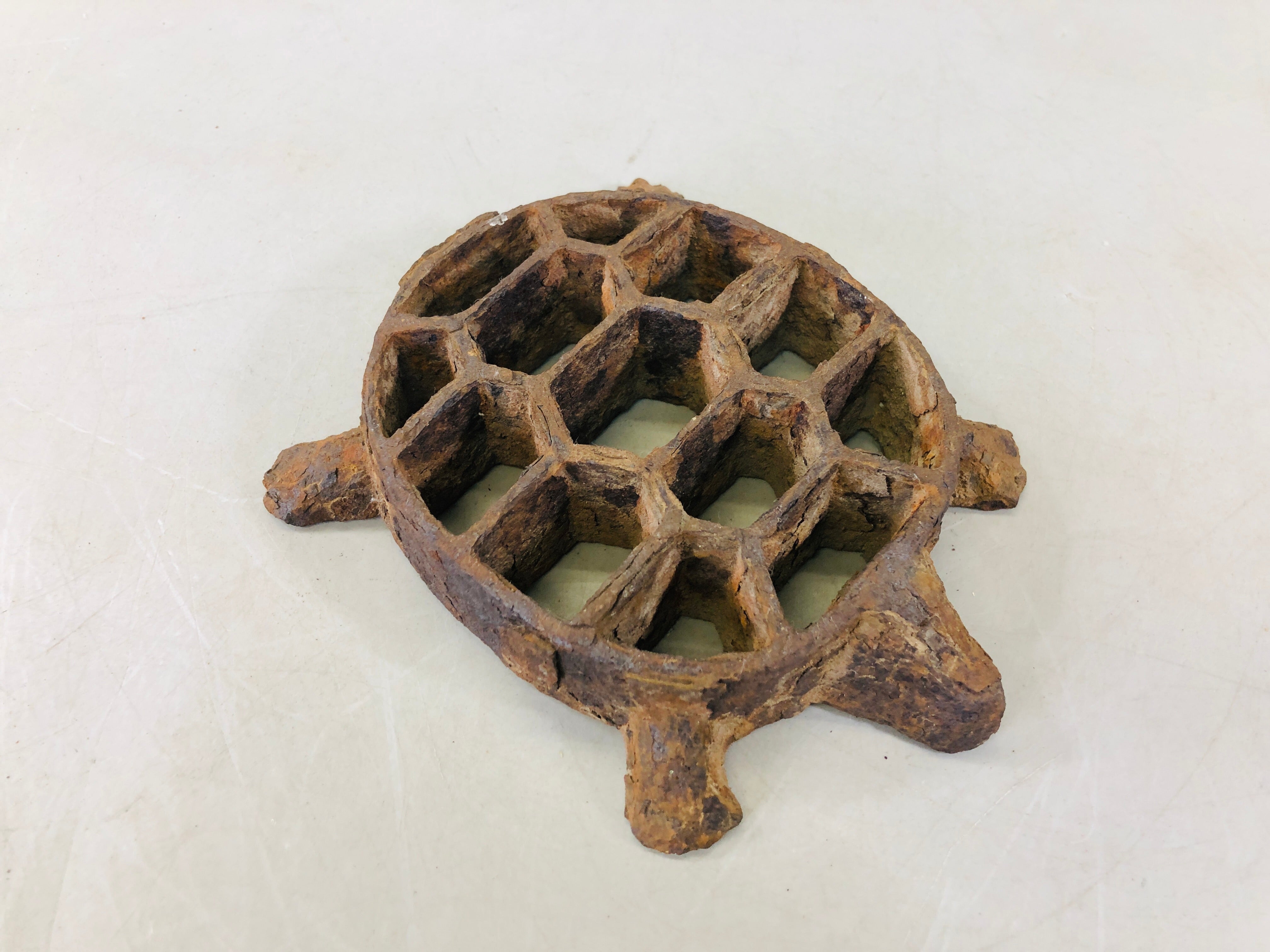 Y6555 [VIDEO] KENZAN Iron Turtle floral frog flower Japan antique