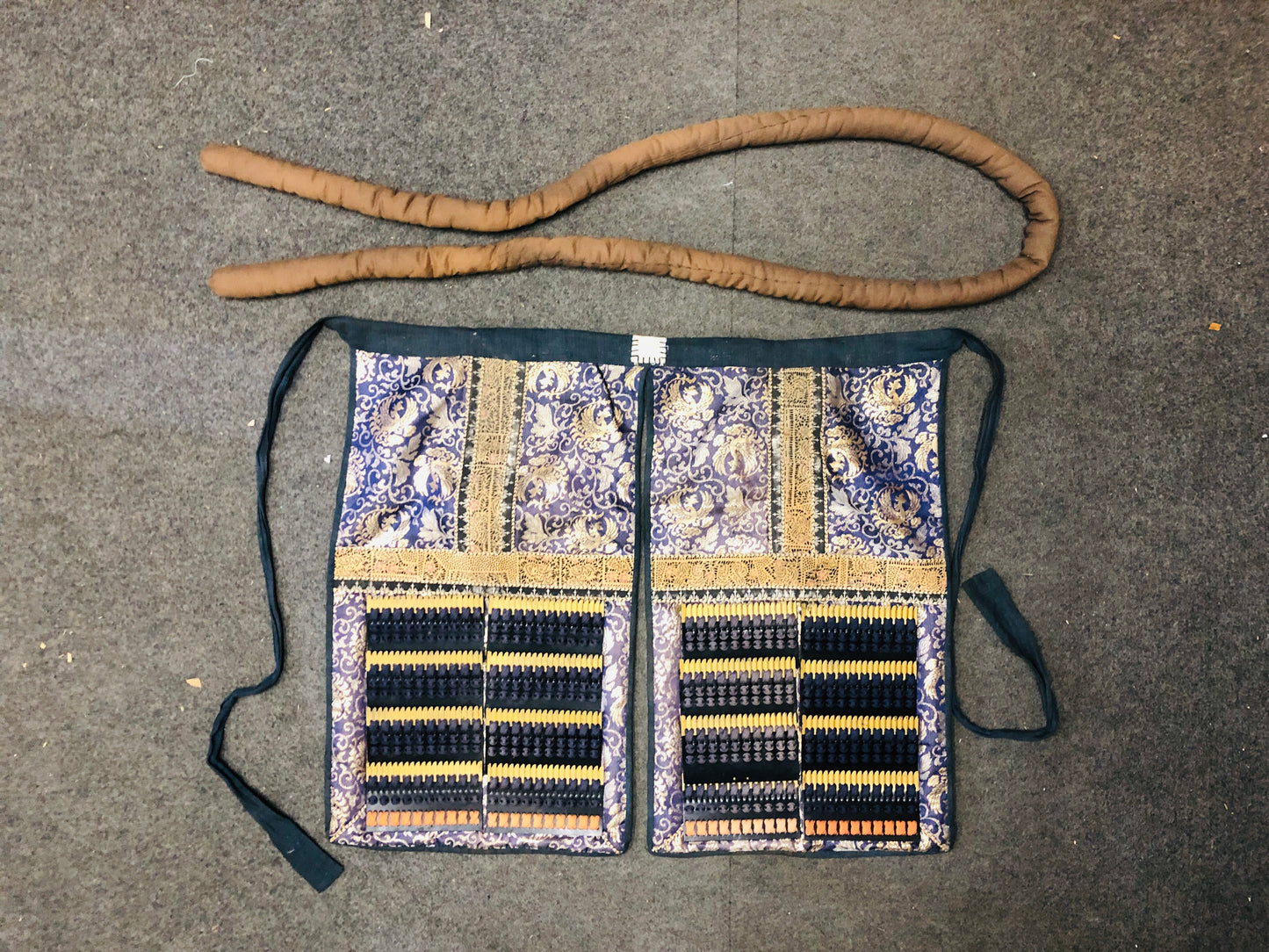 Y7038 YOROI Samurai armor helmet set navy blue thread Japan antique busho bushi