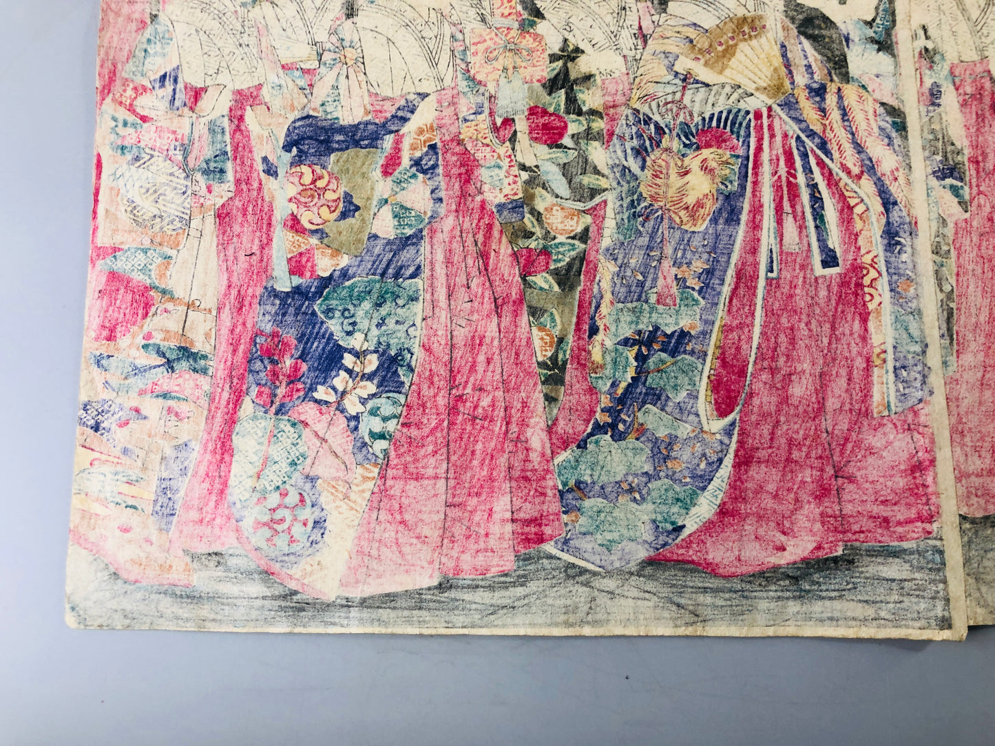 Y7041 WOODBLOCK PRINT 3rd Hiroshige triptych Asakusa Japan Ukiyoe antique art