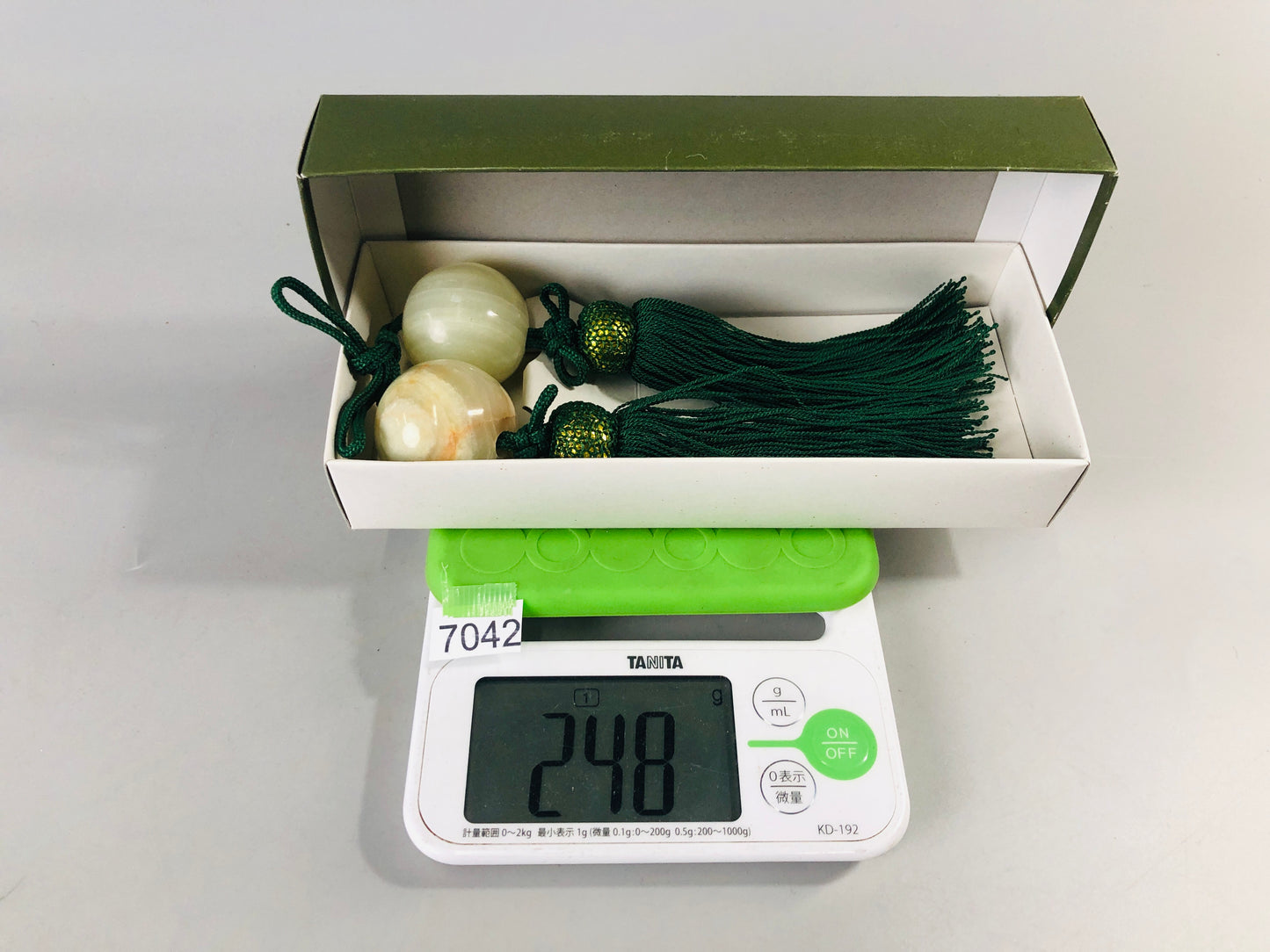 Y7042 FUCHIN Round ball box Japan kakejiku Hanging Scroll Weight interior decor