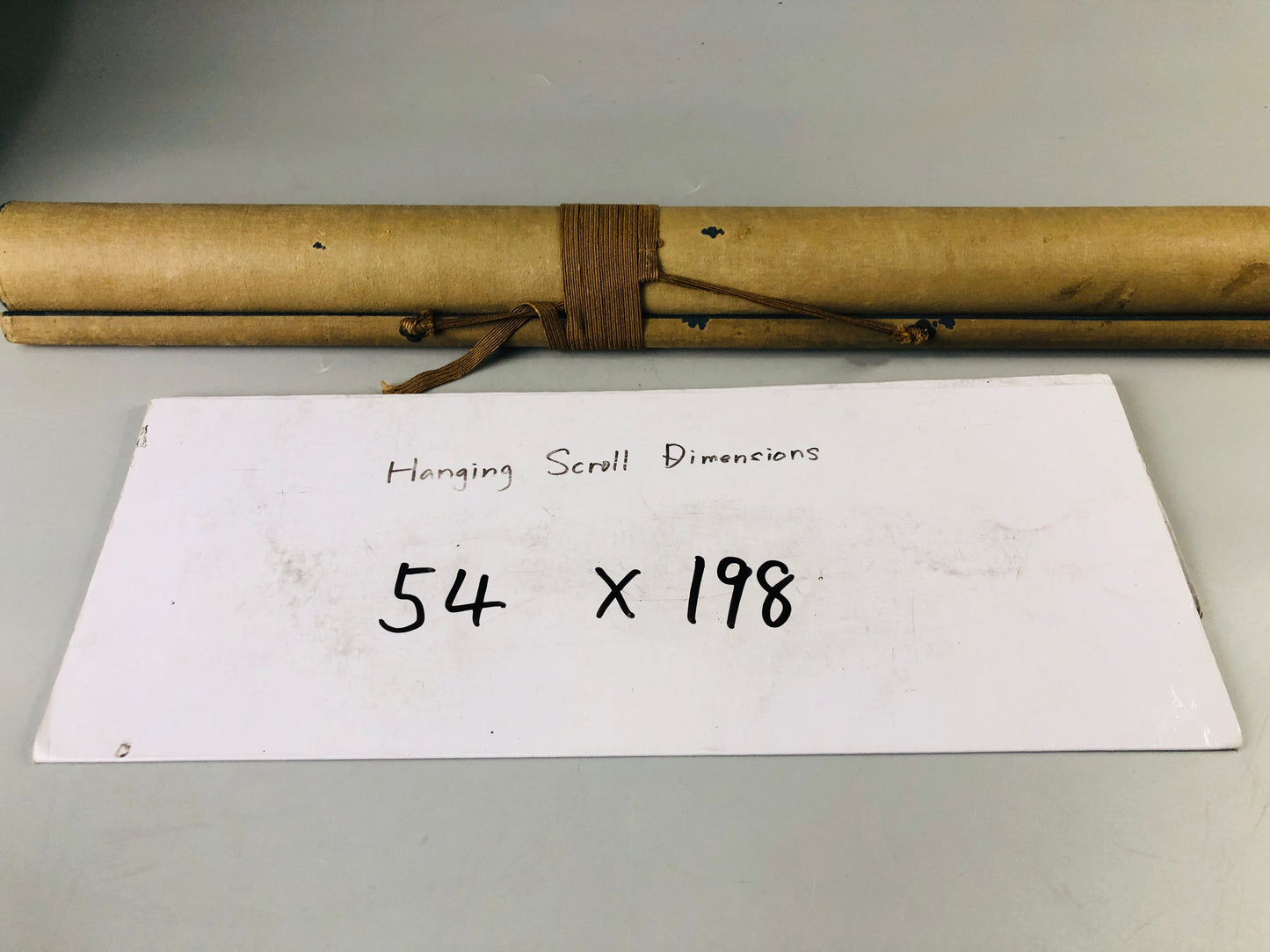 Y7069 KAKEJIKU Warrior signed yoroi kabuto armor Japan antique hanging scroll