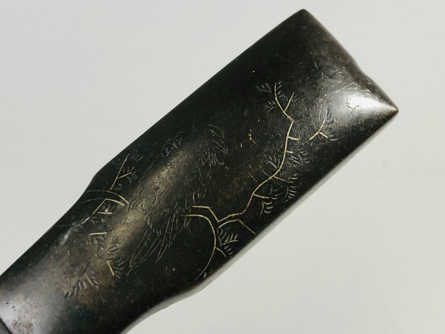 Y7082 YATATE Copper stationery Japan Brush Inkwell Holder antique vintage shuji