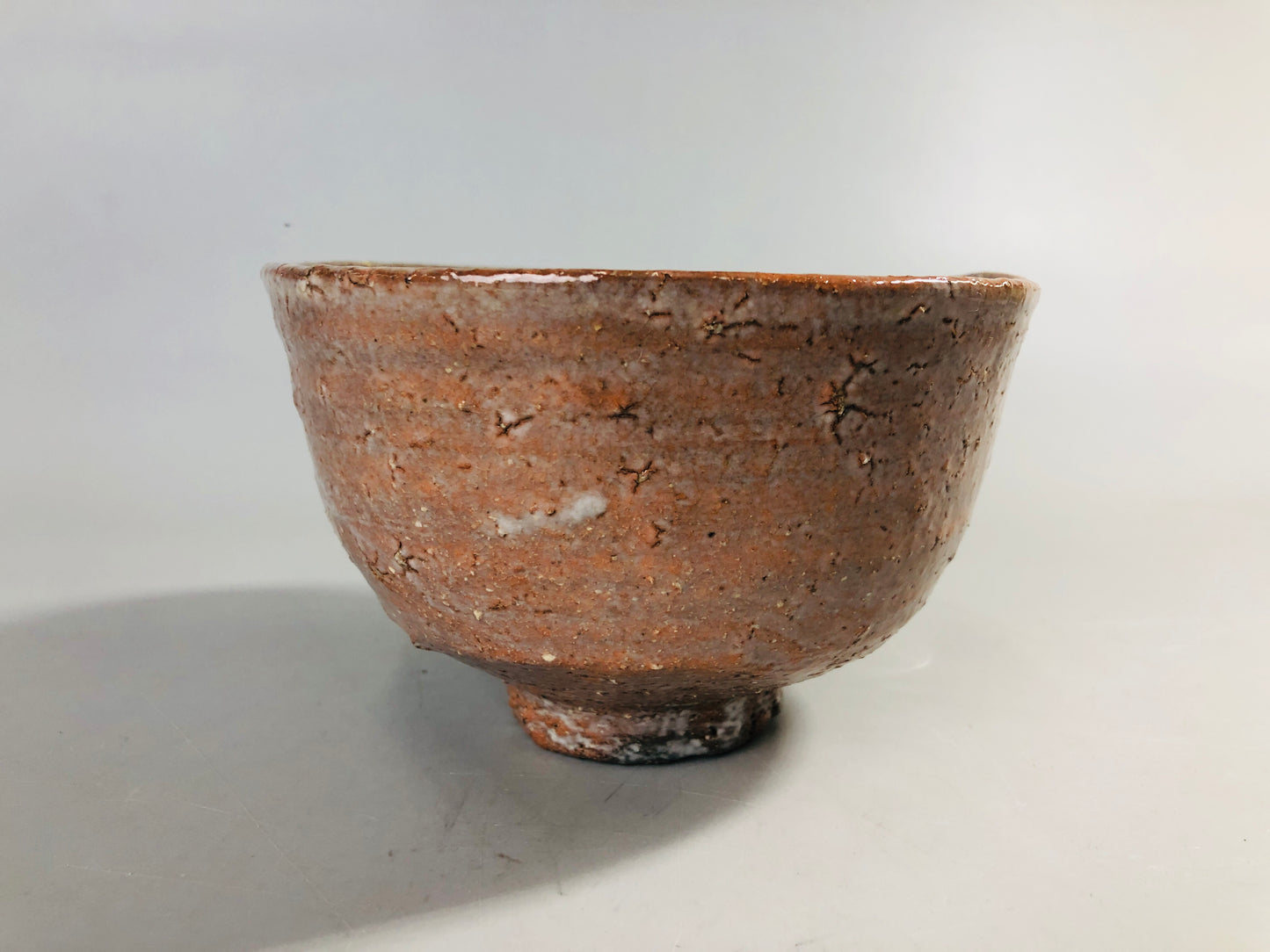 Y7085 CHAWAN Hagi-ware bowl signed box Japan antique tea ceremony pottery teacup