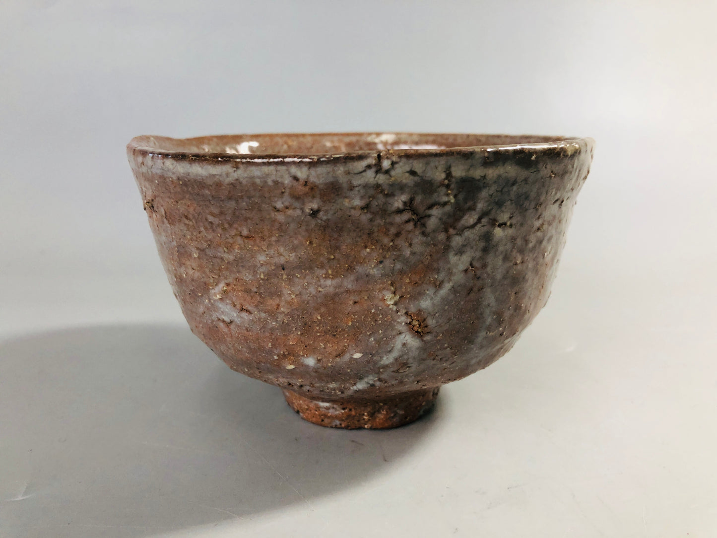 Y7085 CHAWAN Hagi-ware bowl signed box Japan antique tea ceremony pottery teacup
