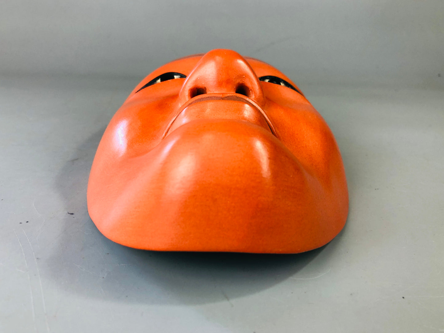 Y7123 NOH MASK wood carving Shoujou signed Japan antique traditional omen men