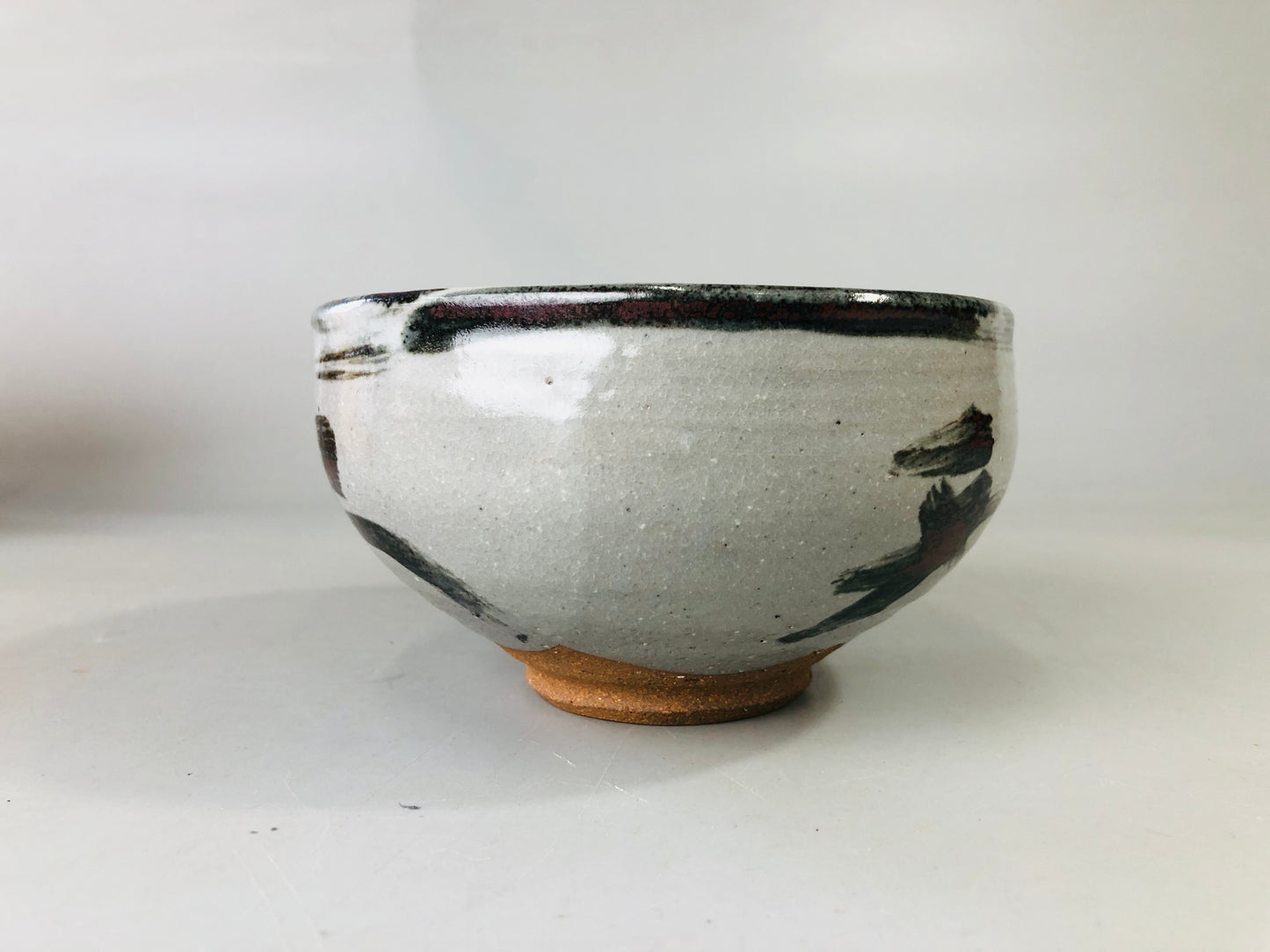 Y7124 CHAWAN Karatsu-ware bowl signed box ekaratsu Japan antique tea ceremony