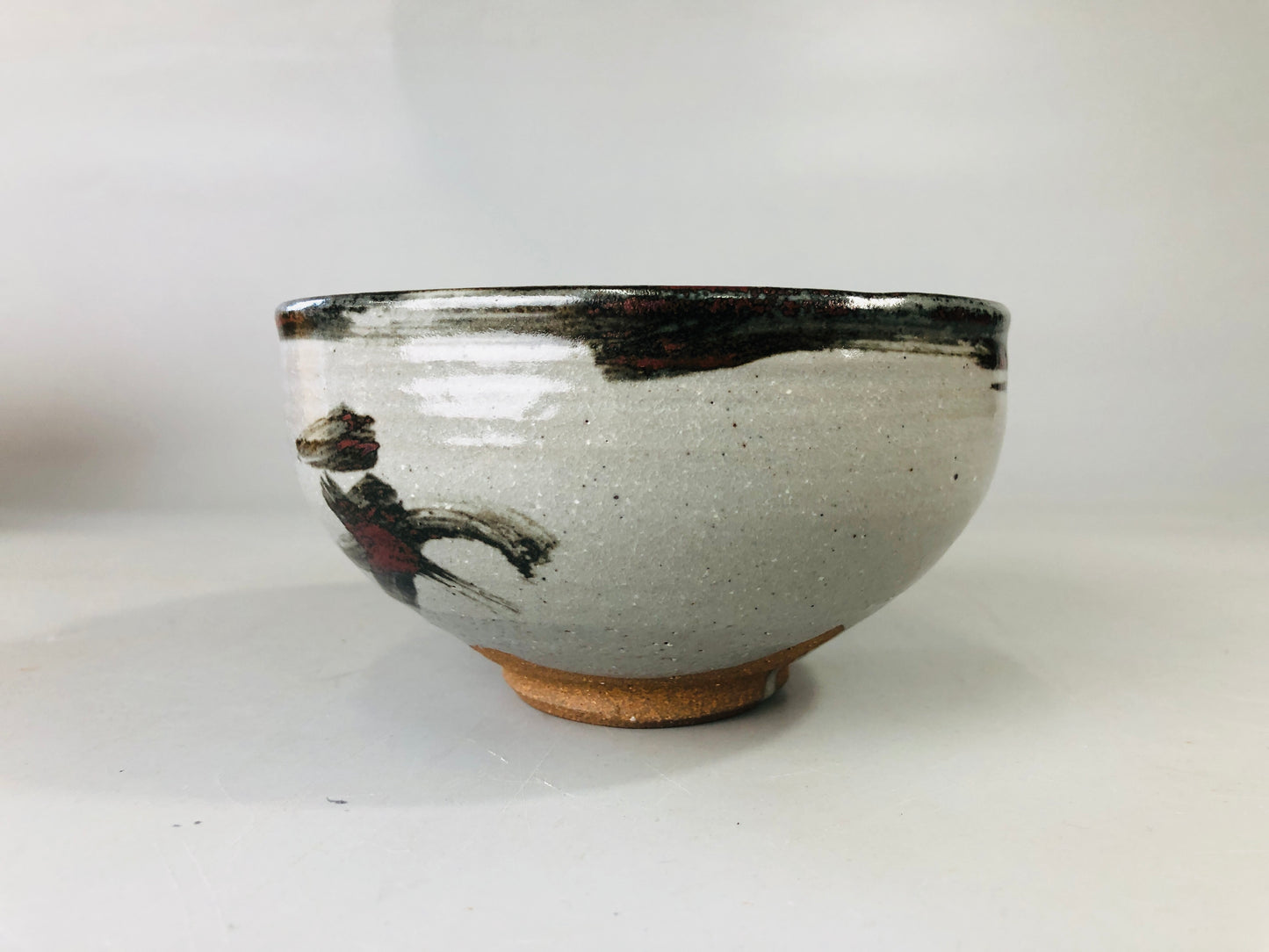 Y7124 CHAWAN Karatsu-ware bowl signed box ekaratsu Japan antique tea ceremony