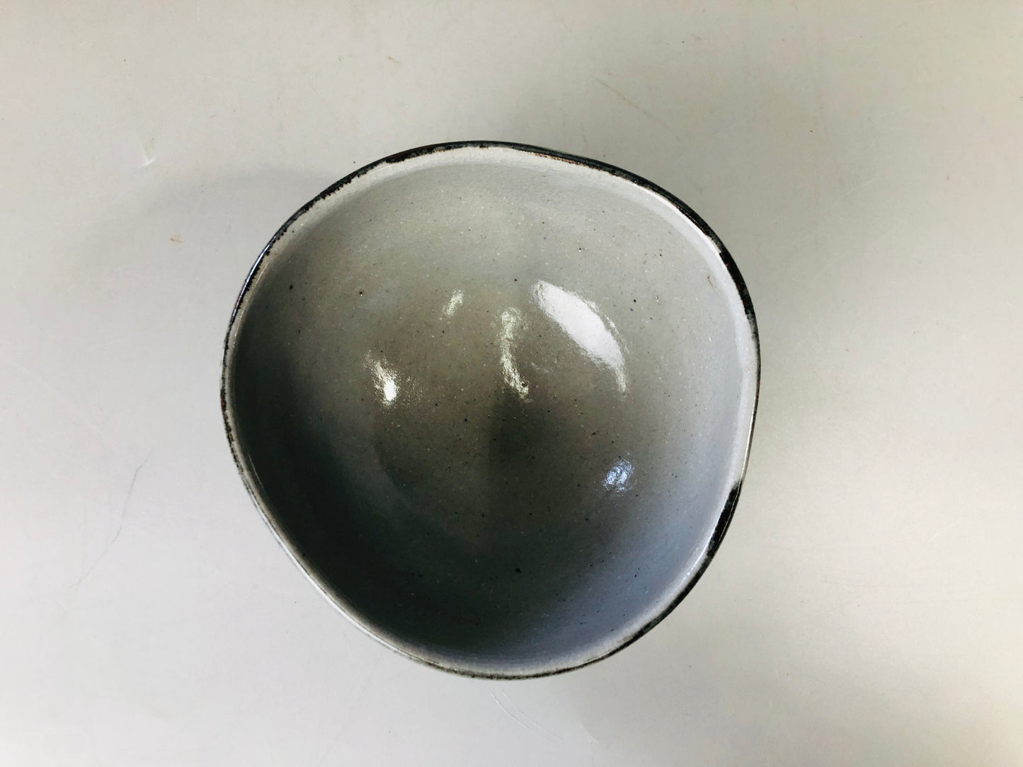 Y7124 CHAWAN Karatsu-ware bowl signed box ekaratsu Japan antique tea ceremony