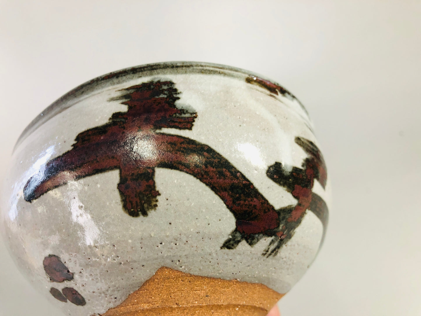 Y7124 CHAWAN Karatsu-ware bowl signed box ekaratsu Japan antique tea ceremony