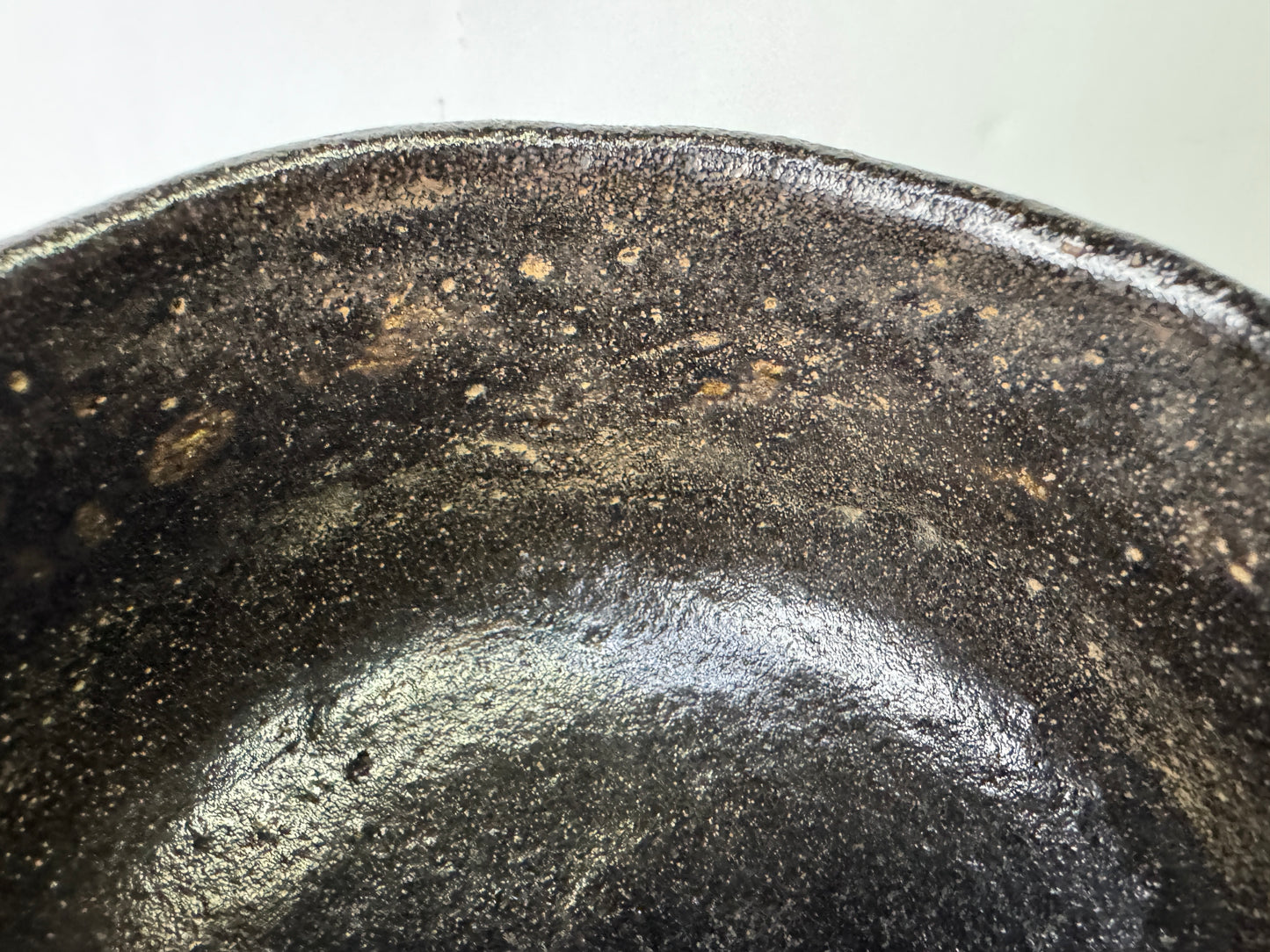 Y10002 CHAWAN Raku-ware black bowl signed box Japan antique tea ceremony pottery